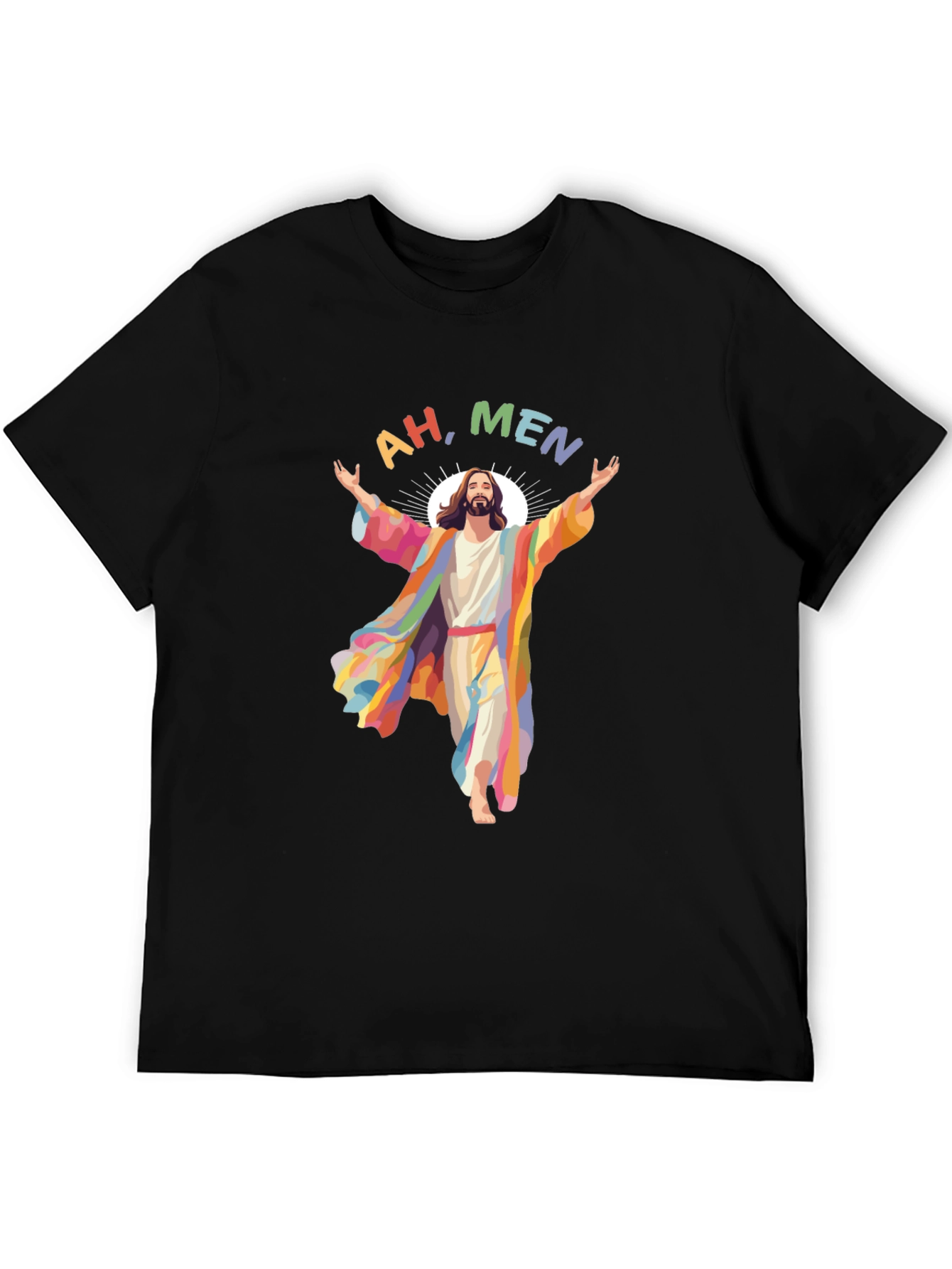 Ah Men Rainbow Jesus Graphic Tee
