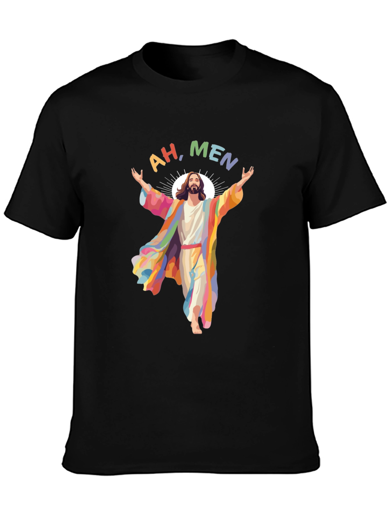 Ah Men Rainbow Jesus Graphic Tee