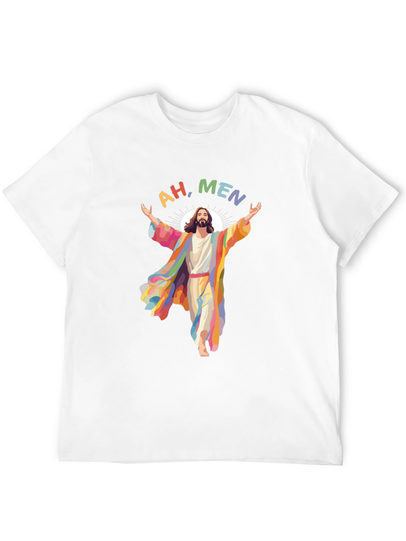 Ah Men Rainbow Jesus Graphic Tee