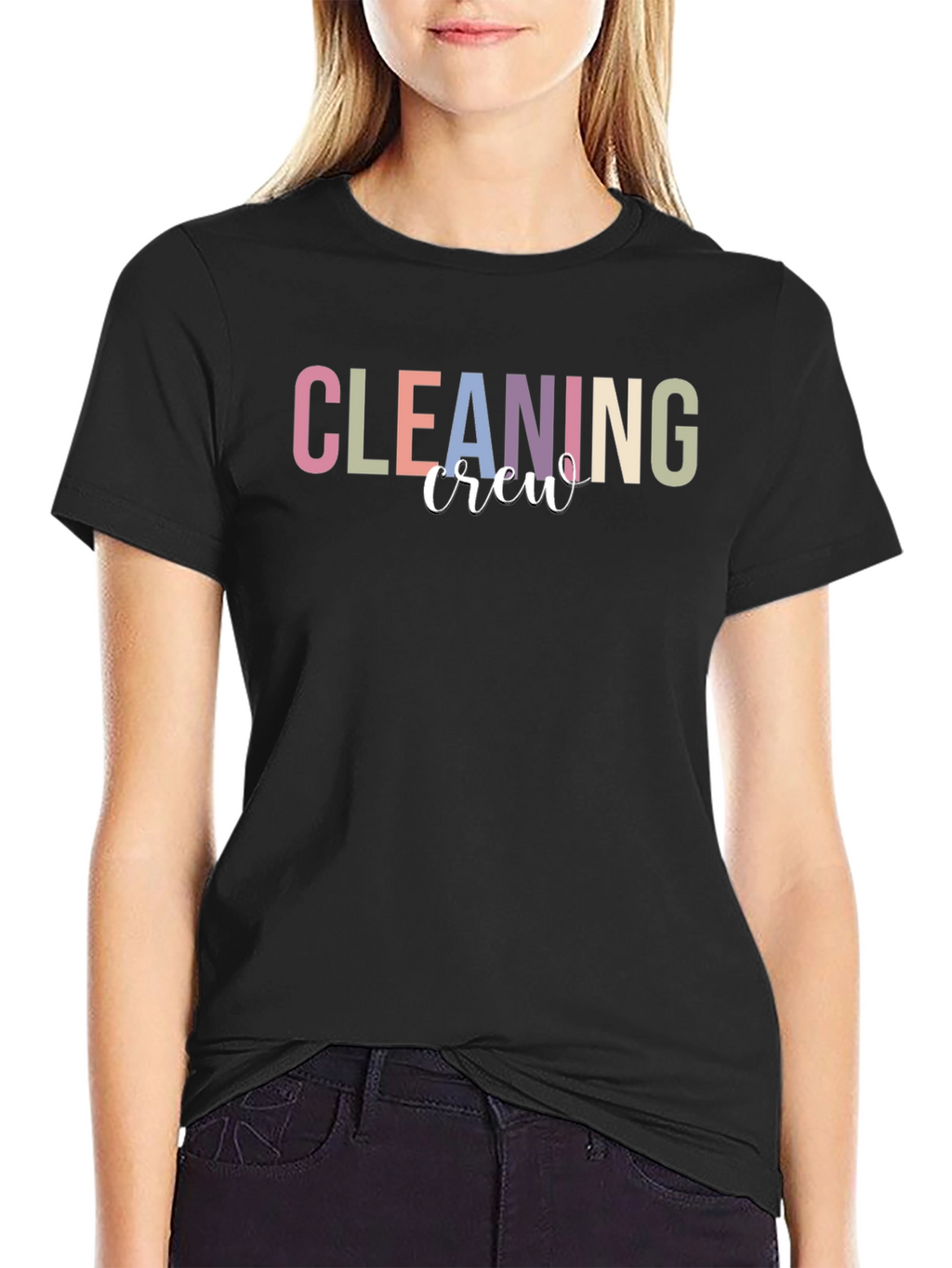 Cleaning Crew T-Shirt - Black Crewneck