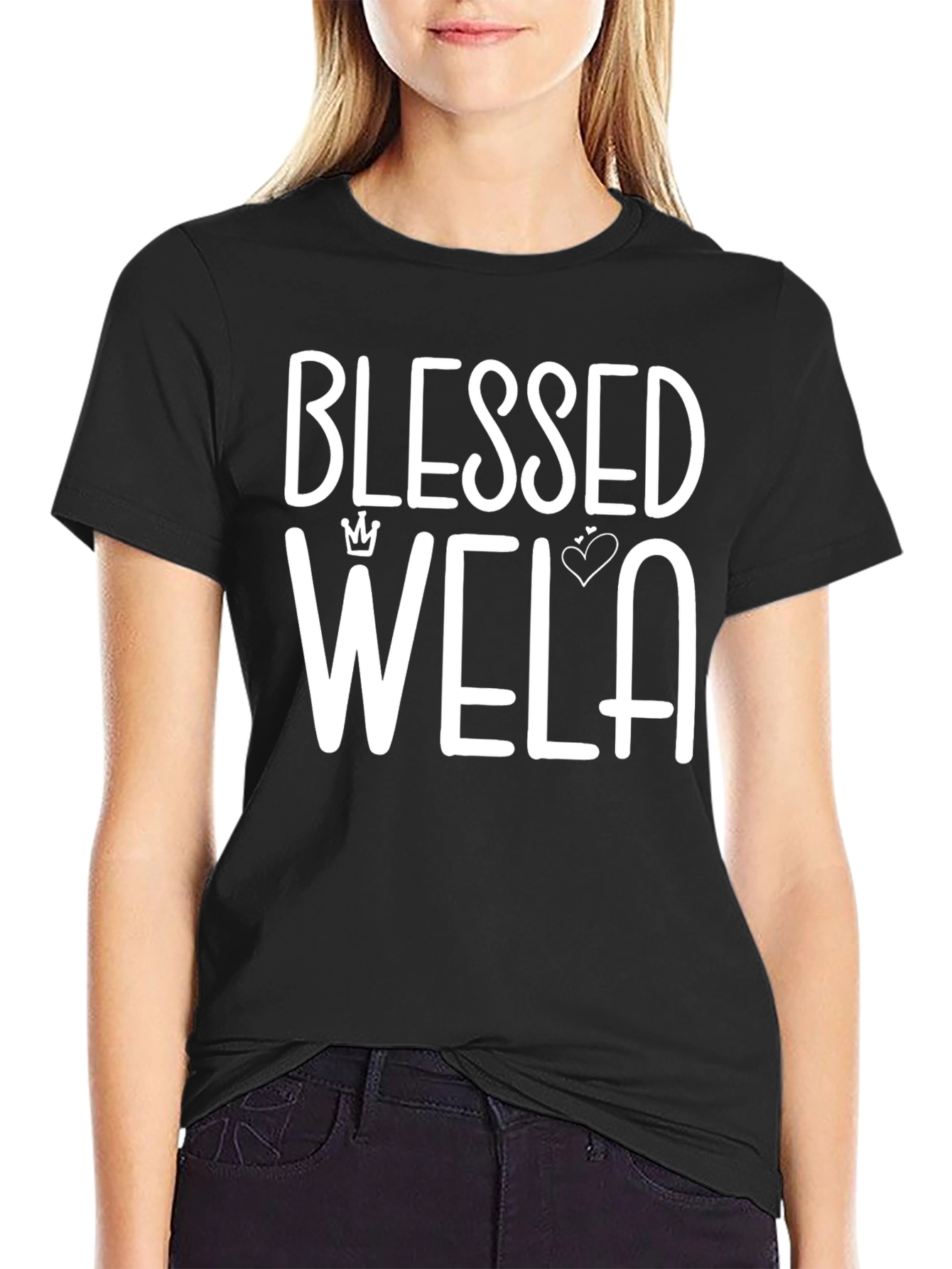 Blessed Wela Black T-Shirt - Trendy Graphic Tee