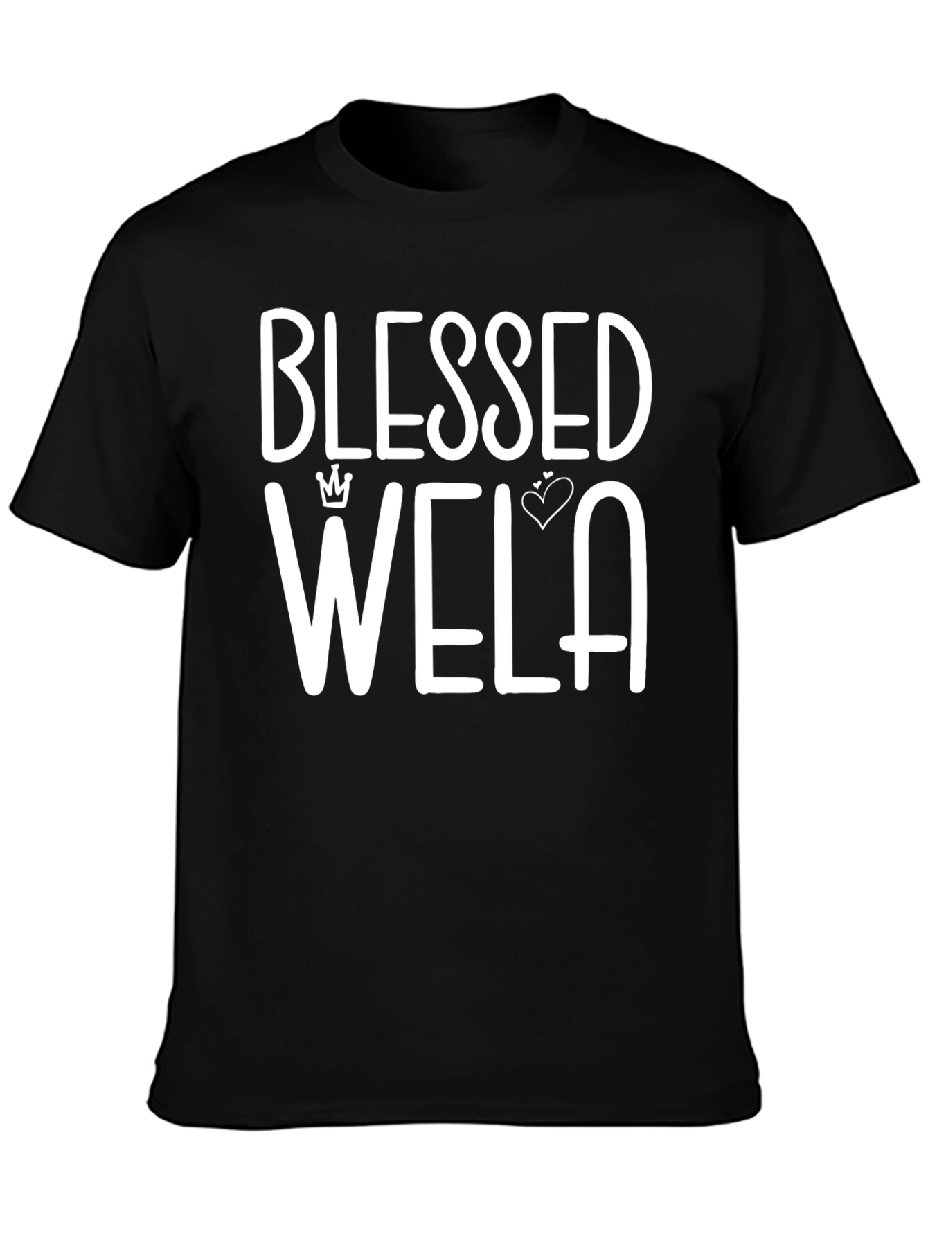 Blessed Wela Black T-Shirt - Trendy Graphic Tee