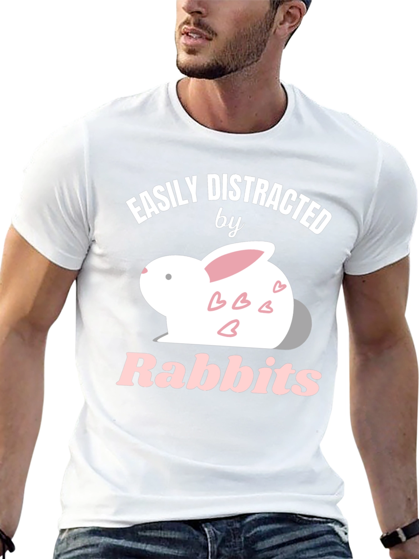 Easily Distracted by Rabbits Graphic T-Shirt