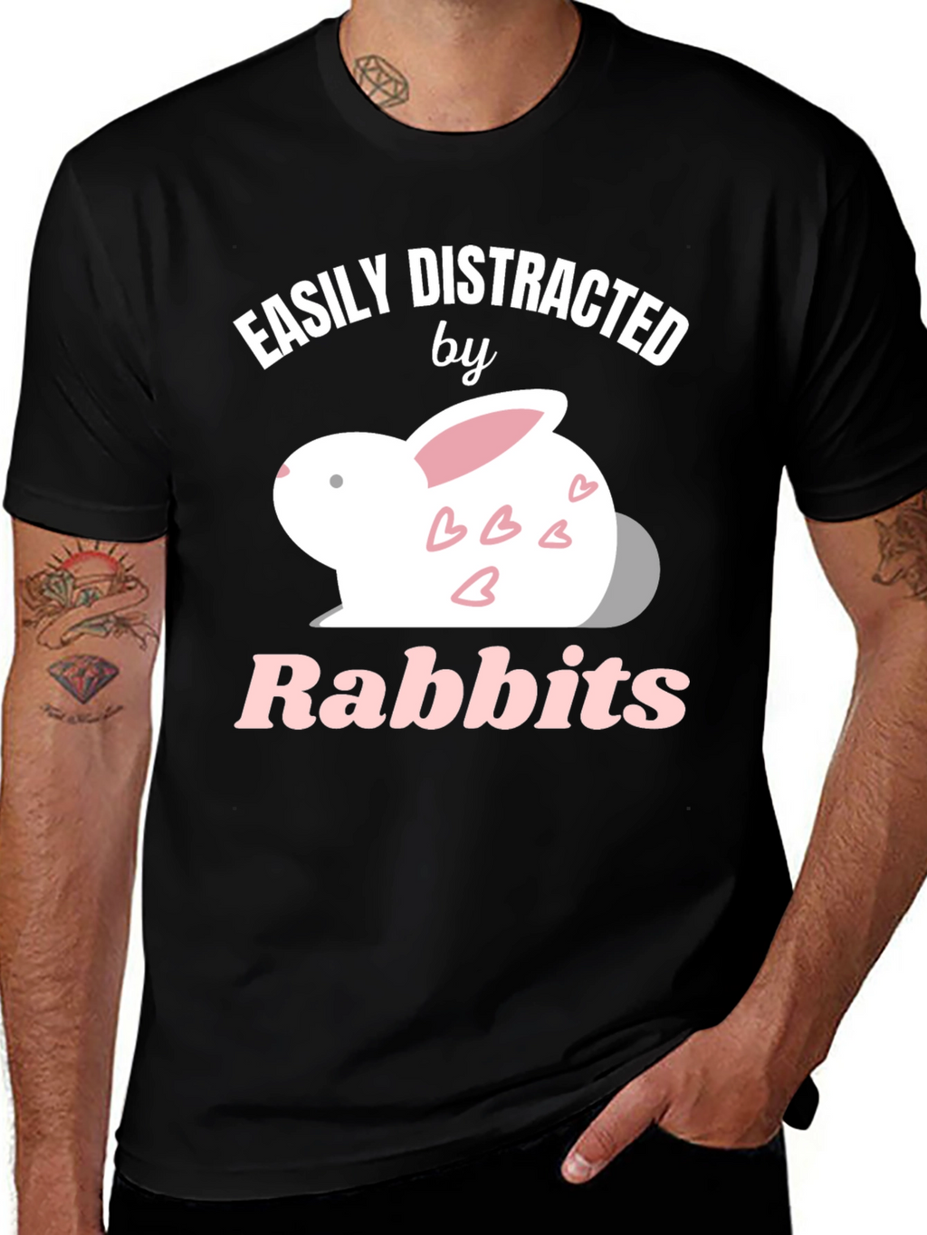 Easily Distracted by Rabbits Graphic T-Shirt