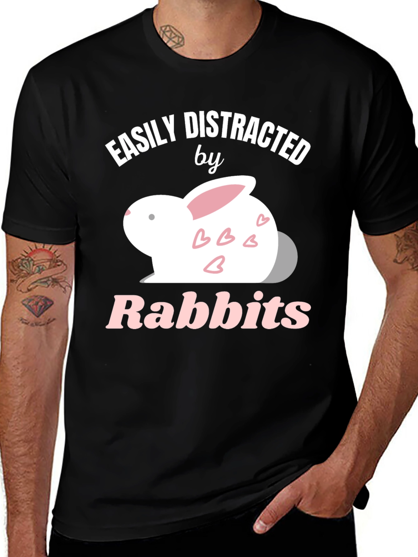 Easily Distracted by Rabbits Graphic T-Shirt
