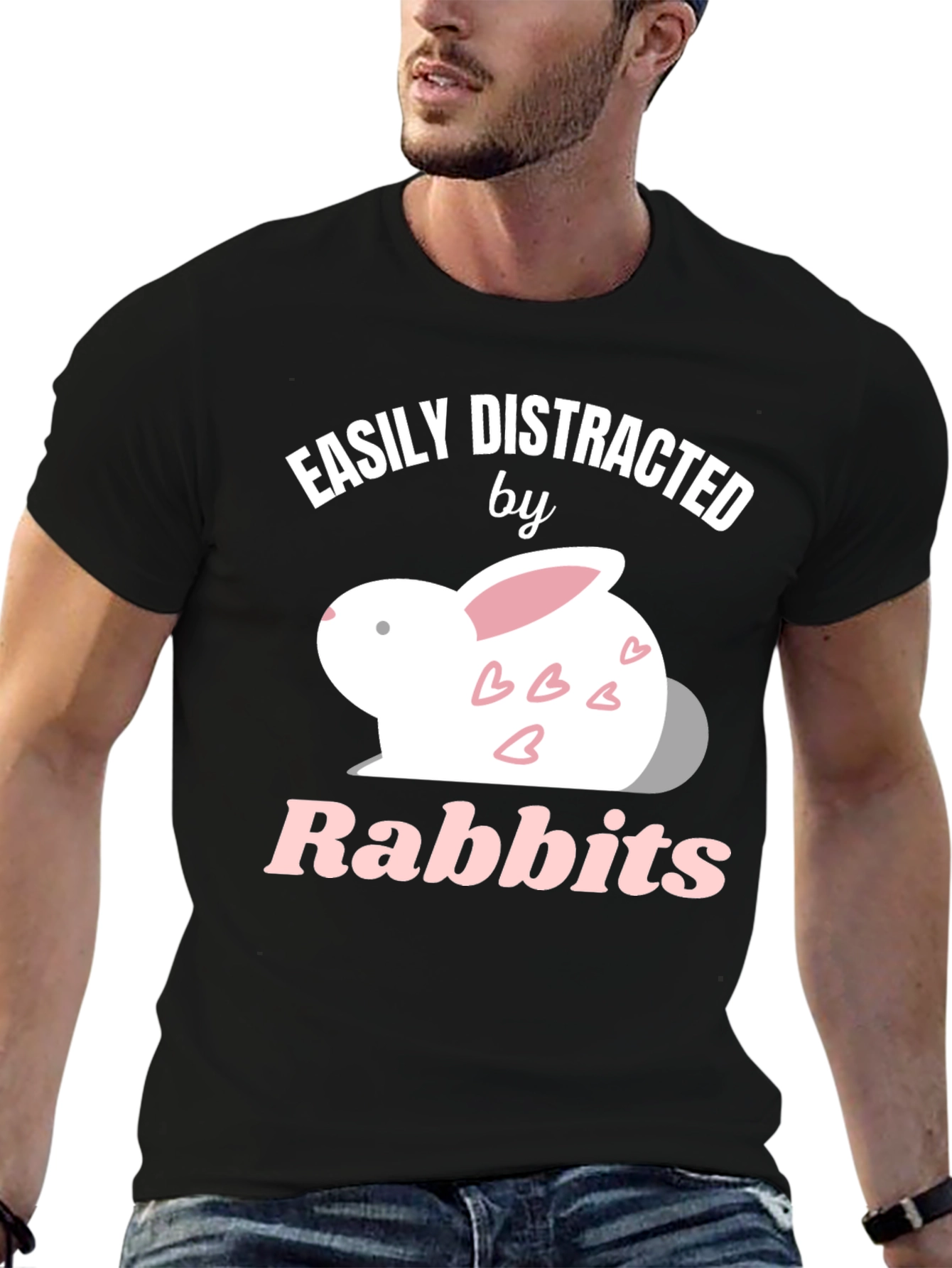 Easily Distracted by Rabbits Graphic T-Shirt