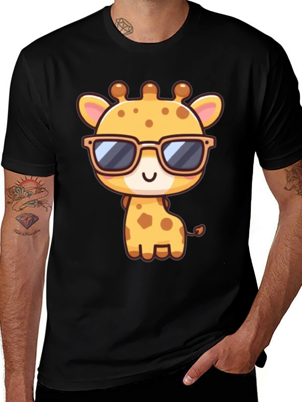 Cool Giraffe Graphic T-Shirt