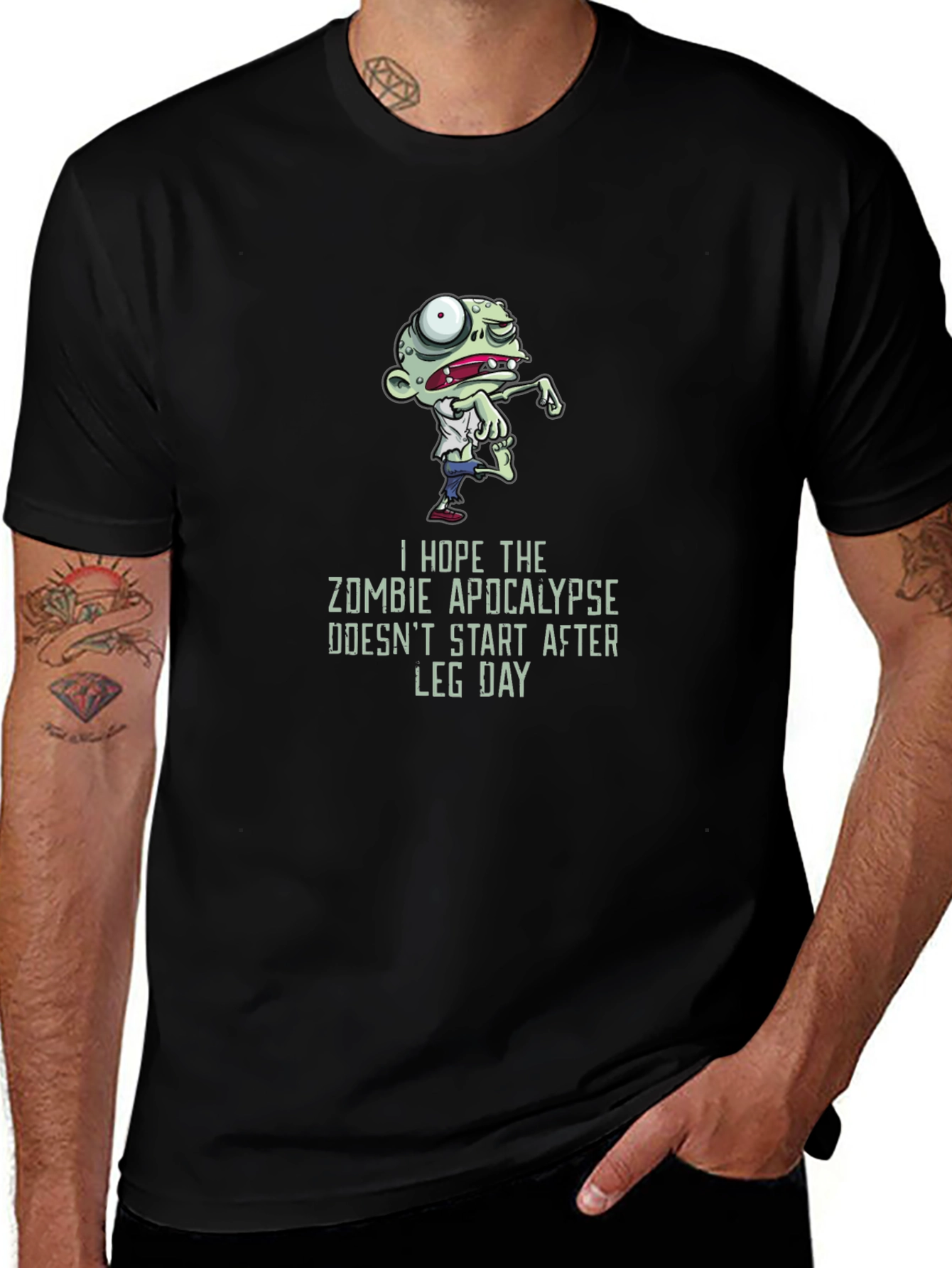 Zombie Apocalypse Leg Day Graphic T-Shirt