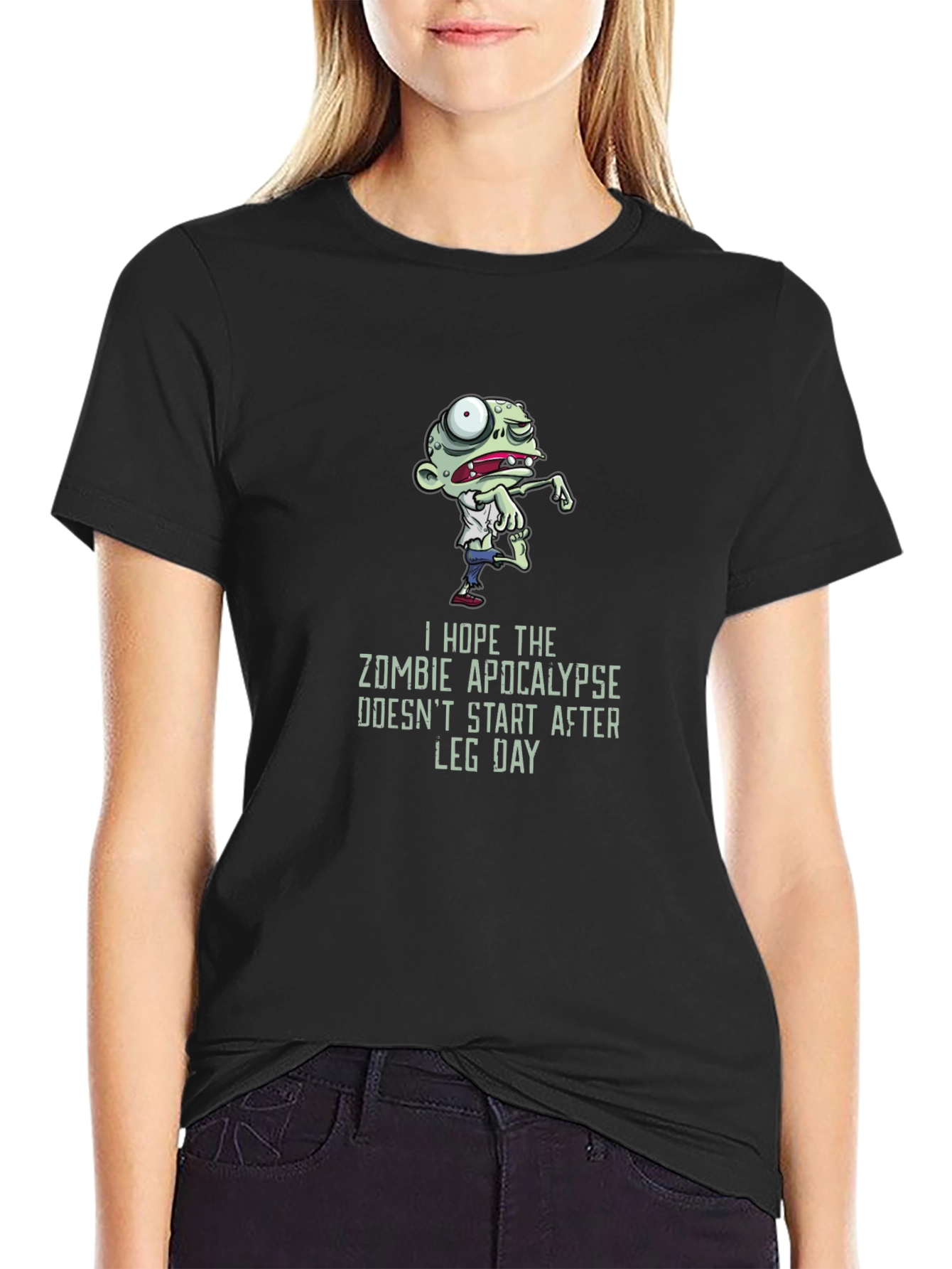 Zombie Apocalypse Leg Day Graphic T-Shirt