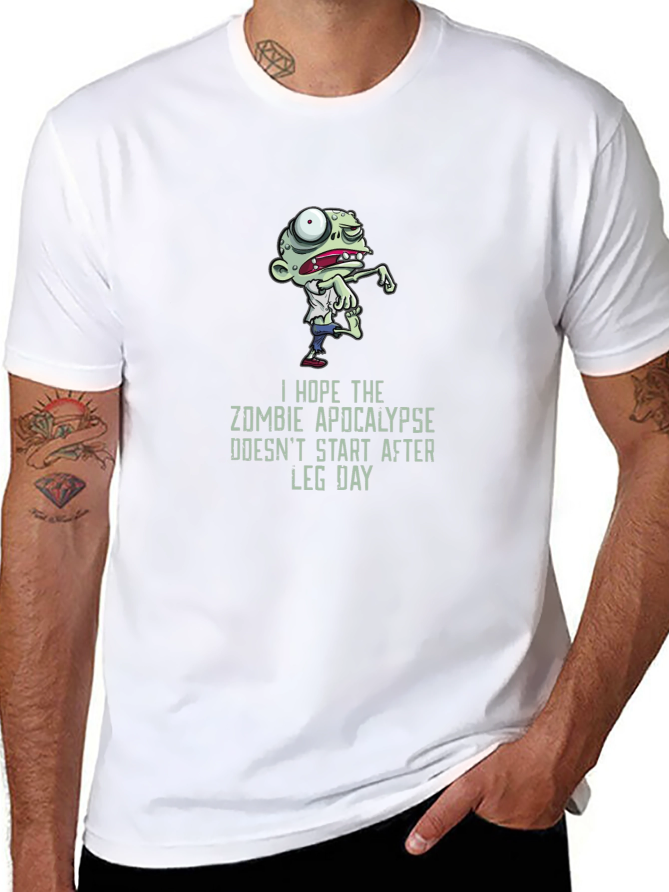 Zombie Apocalypse Leg Day Graphic T-Shirt