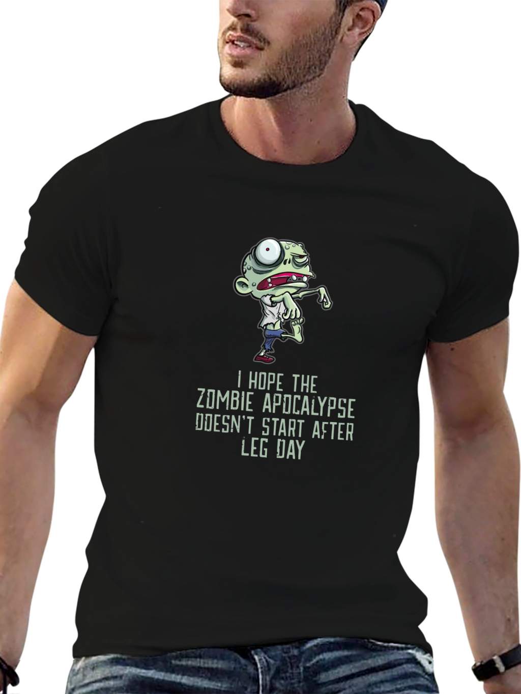 Zombie Apocalypse Leg Day Graphic T-Shirt