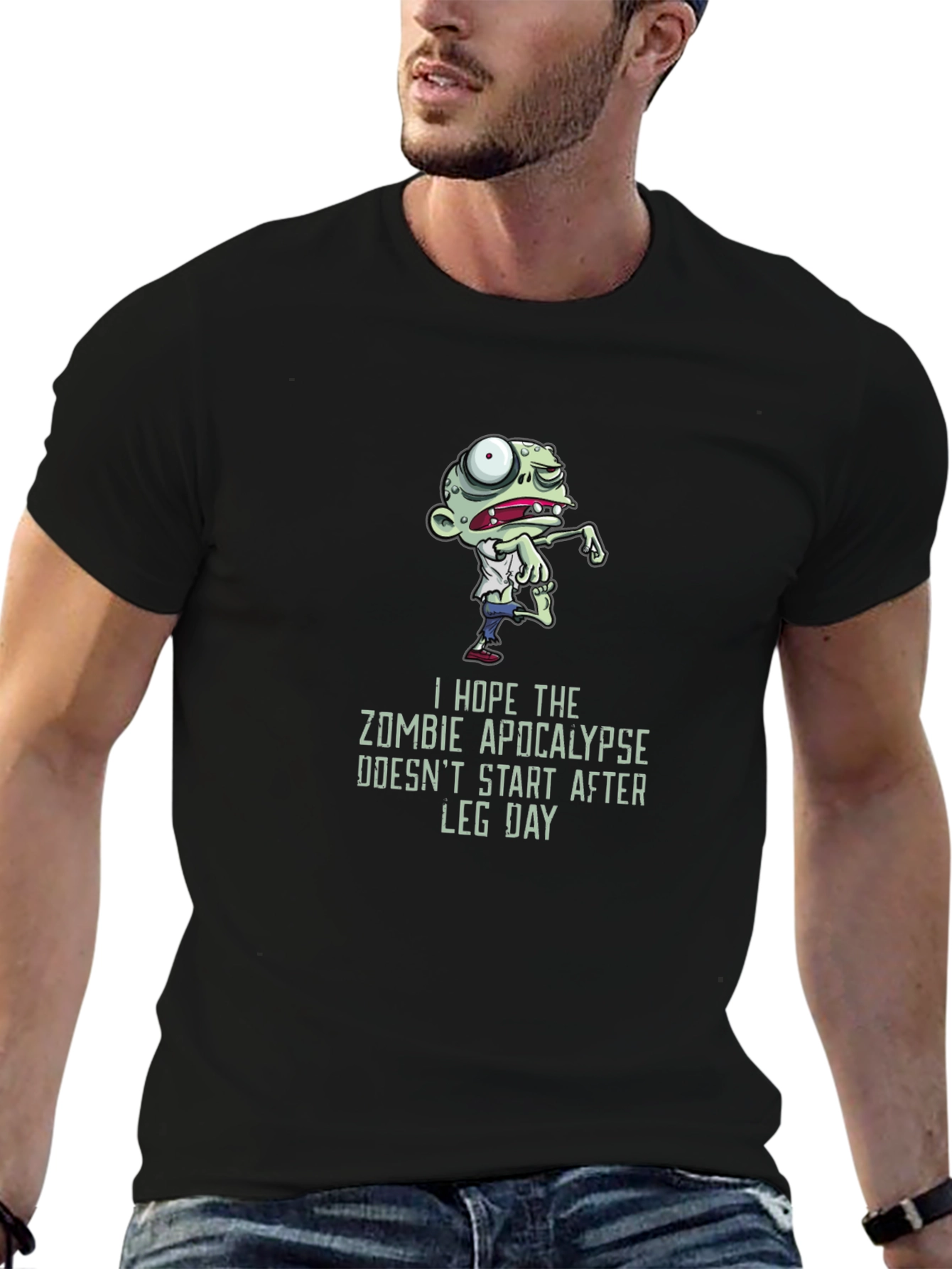 Zombie Apocalypse Leg Day Graphic T-Shirt