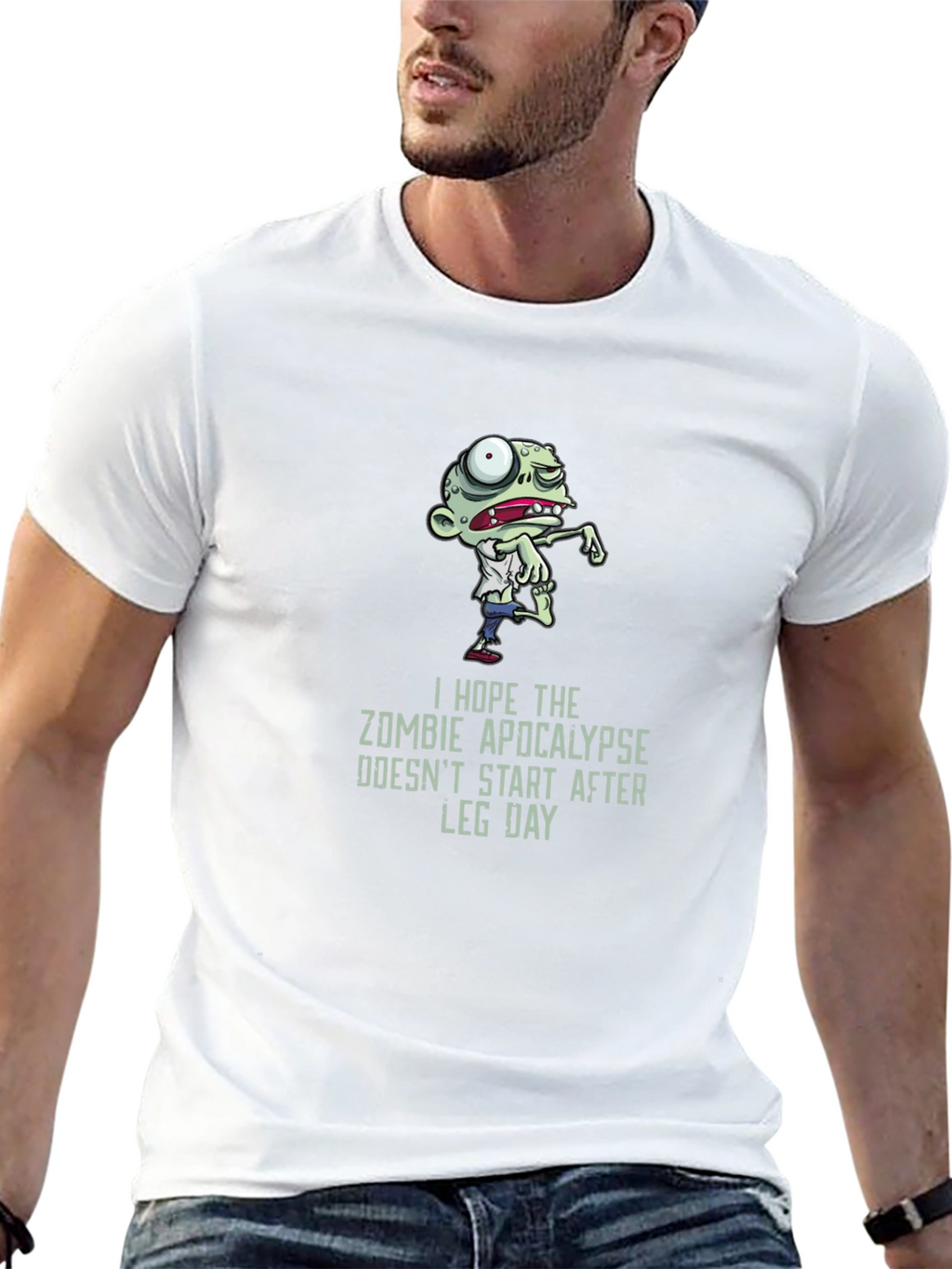 Zombie Apocalypse Leg Day Graphic T-Shirt