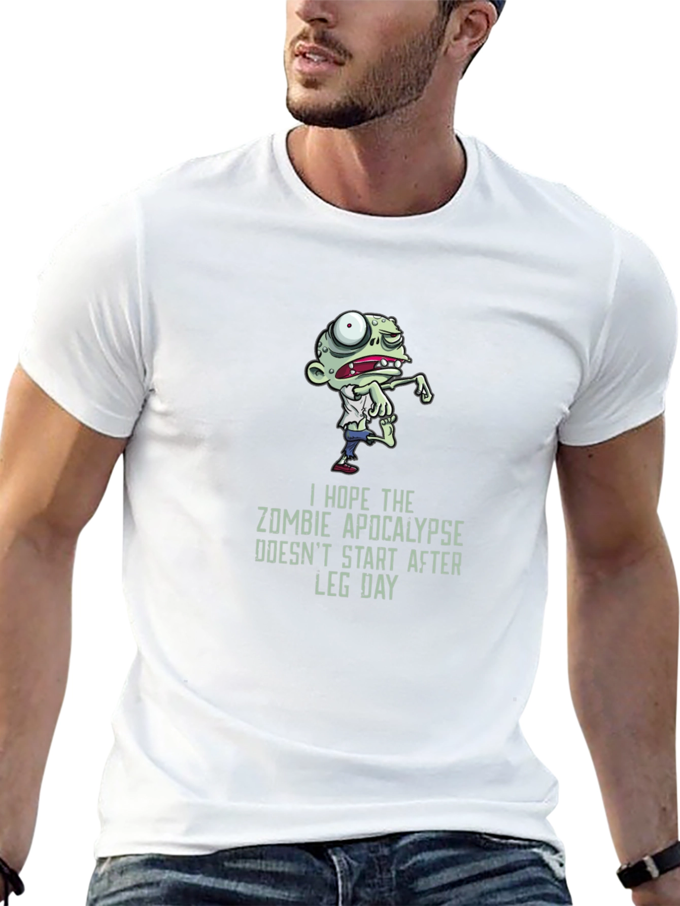 Zombie Apocalypse Leg Day Graphic T-Shirt