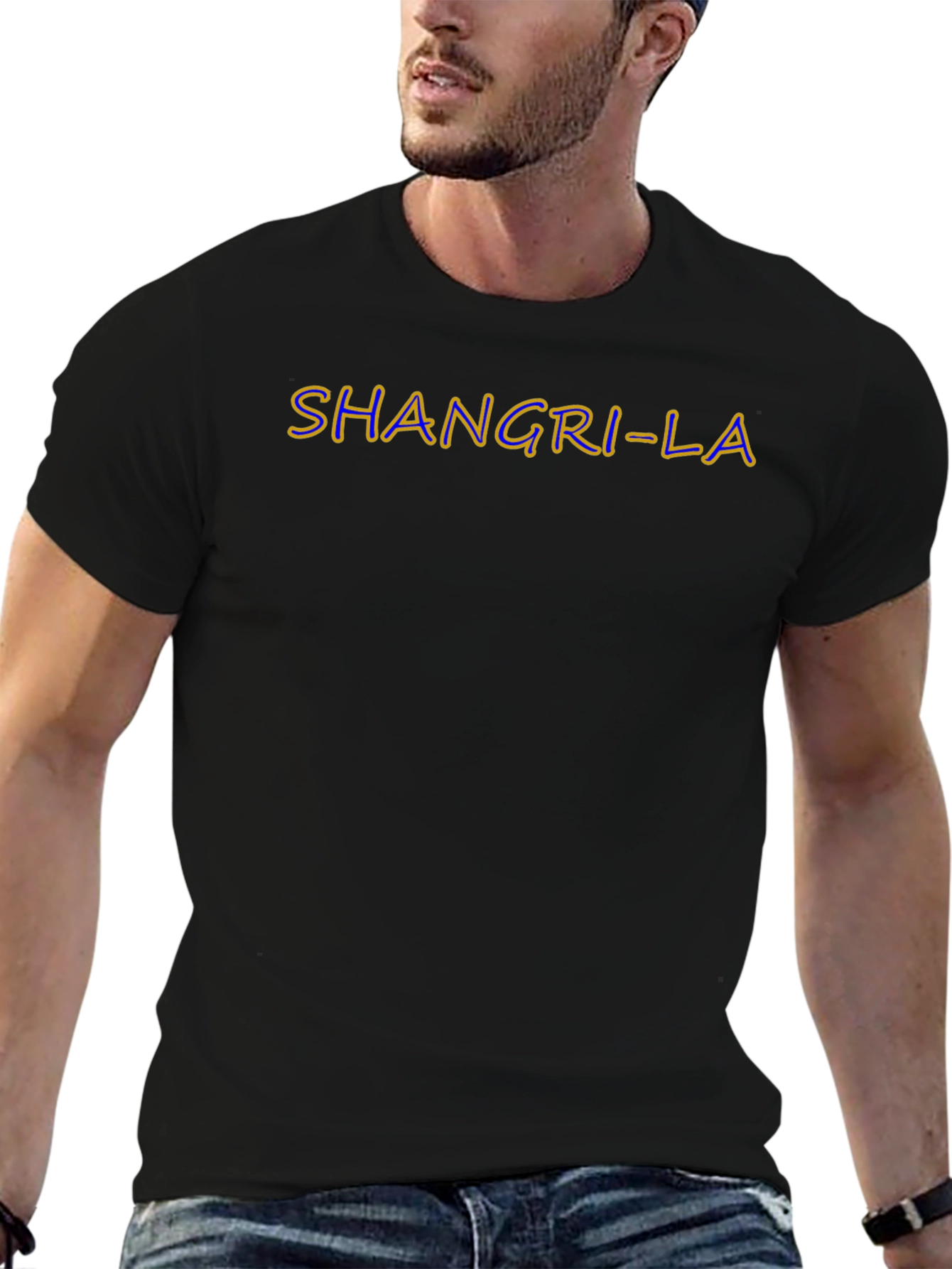 Shangri-La Black Graphic T-Shirt