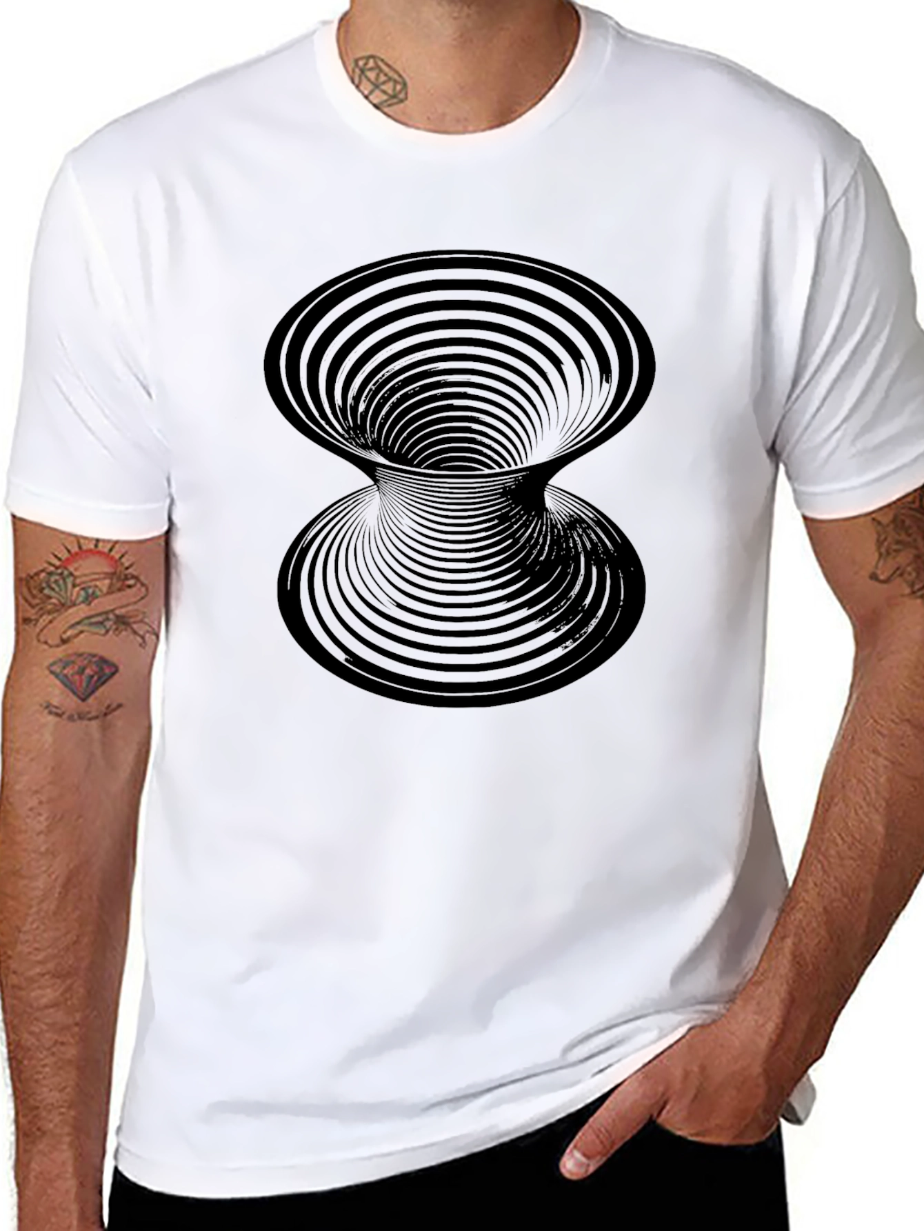 Optical Illusion Black Tee