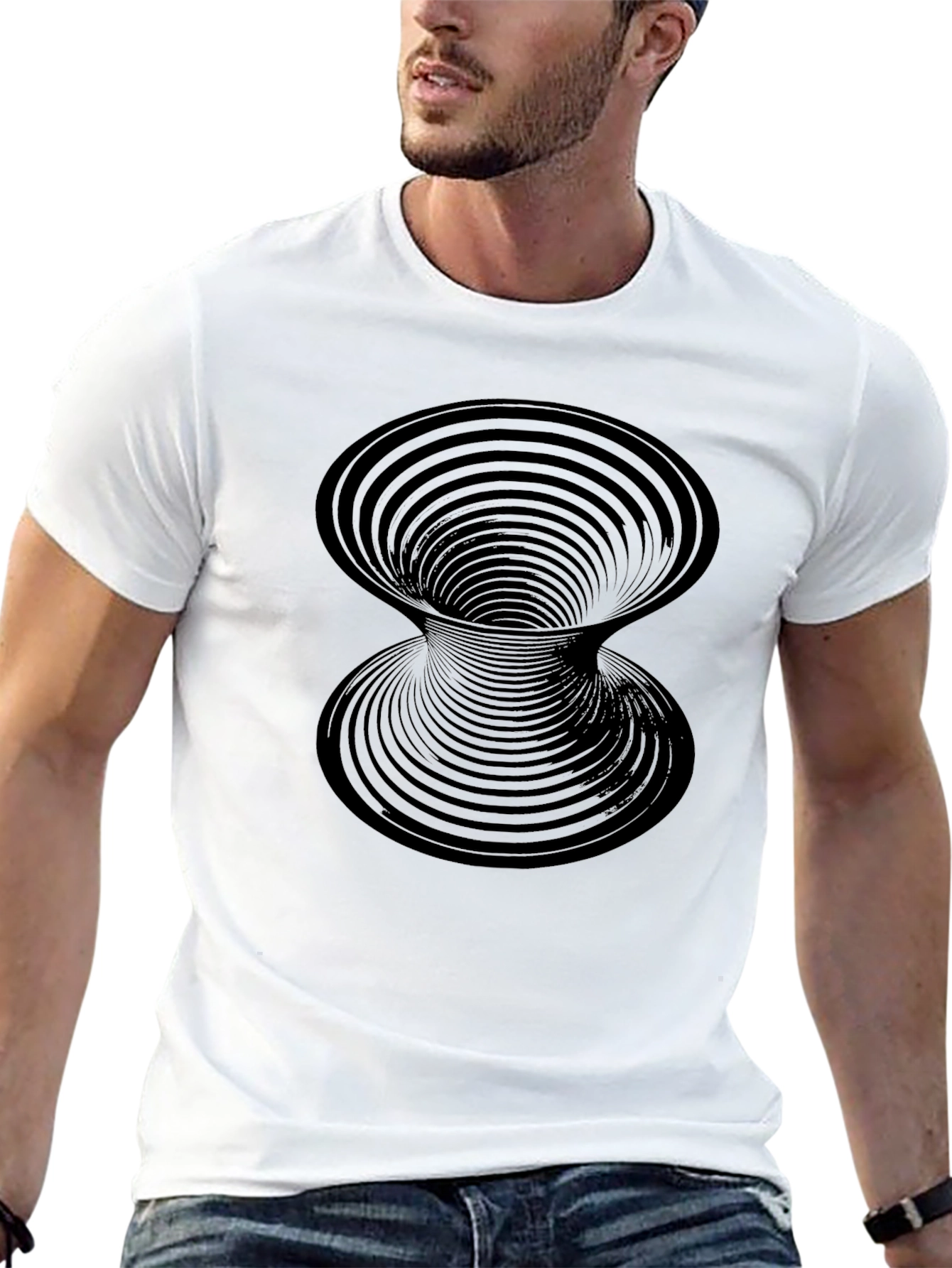 Optical Illusion Black Tee