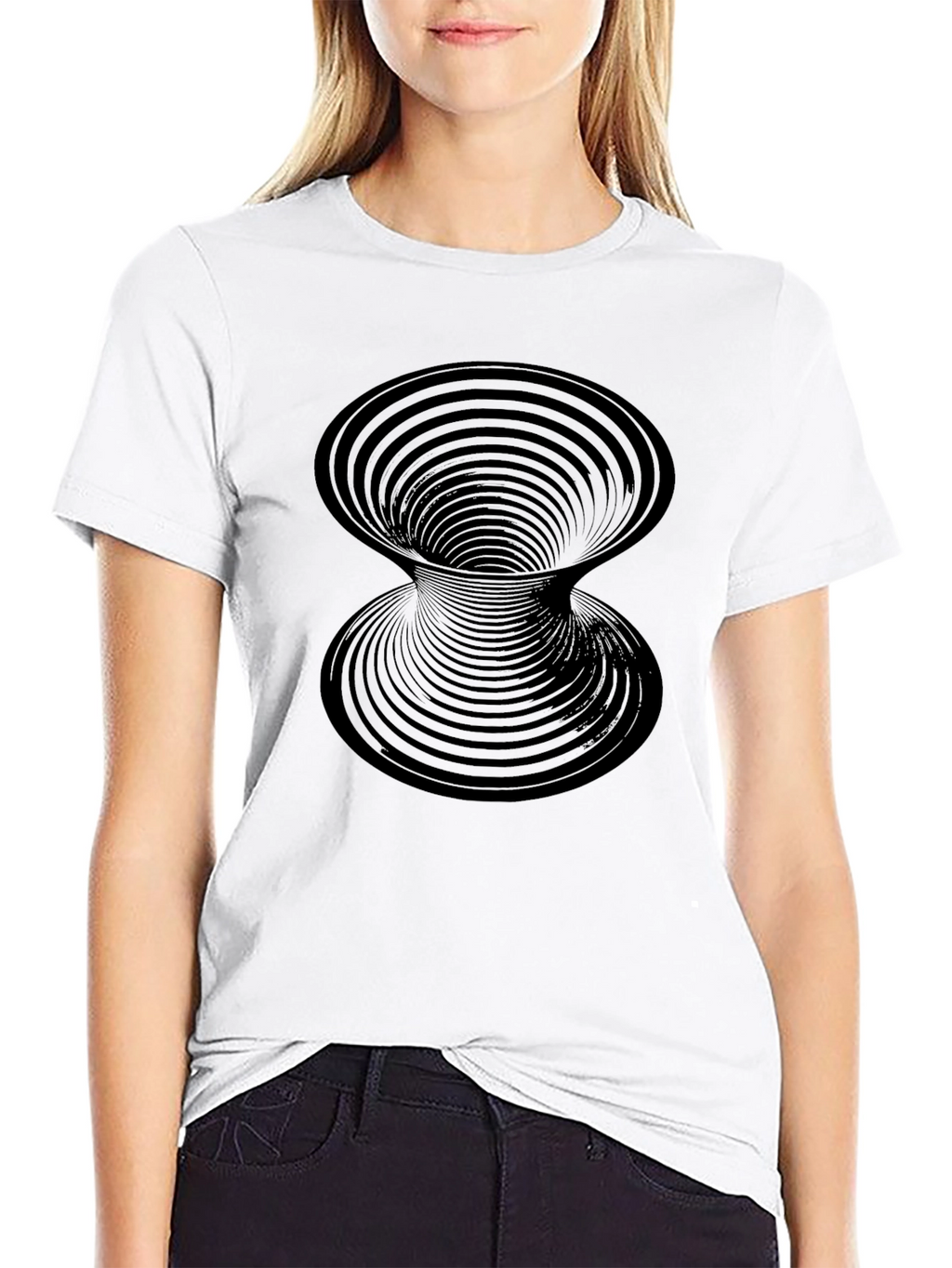 Optical Illusion Black Tee