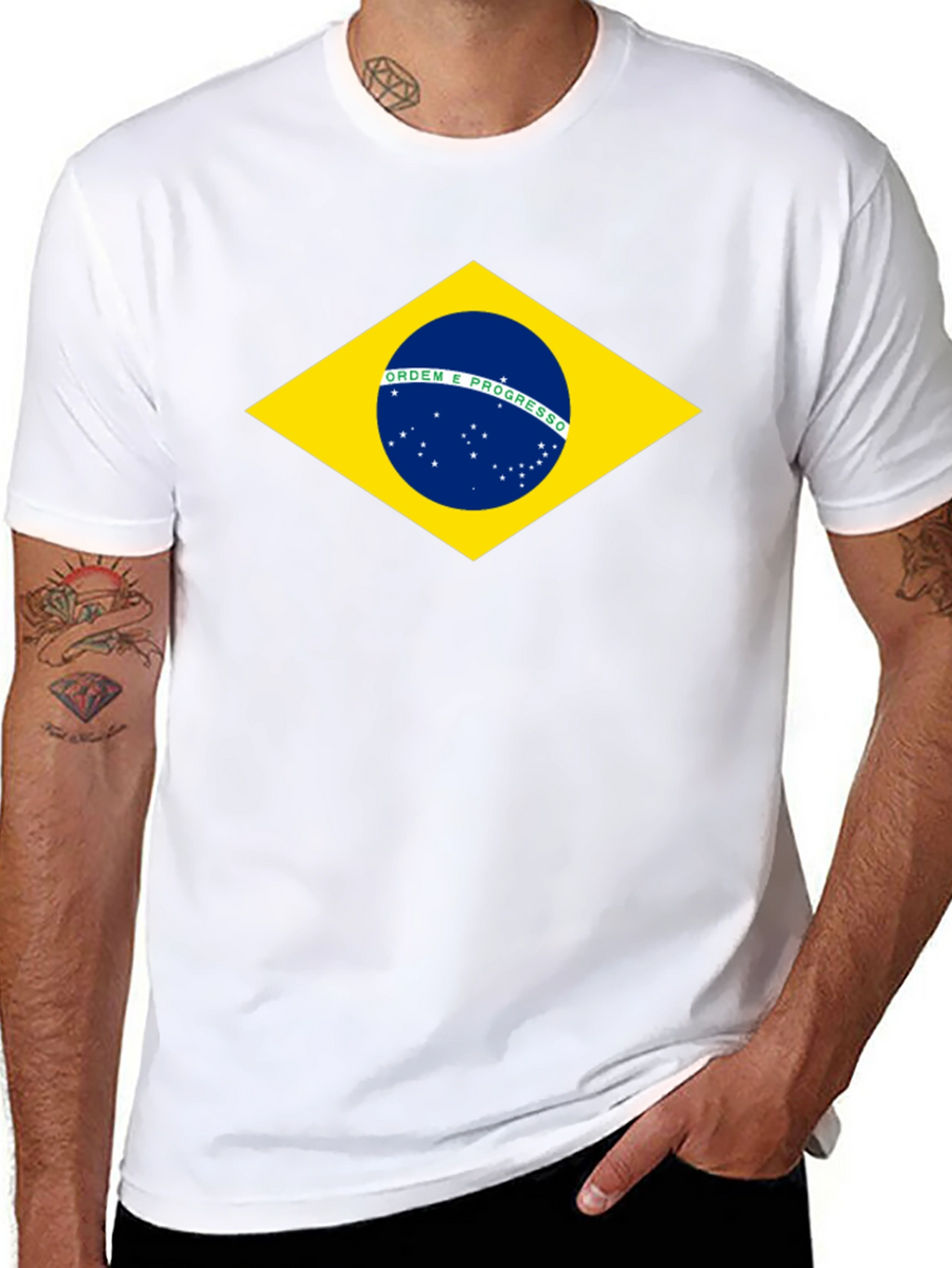 Brazil Flag Graphic T-Shirt - Black