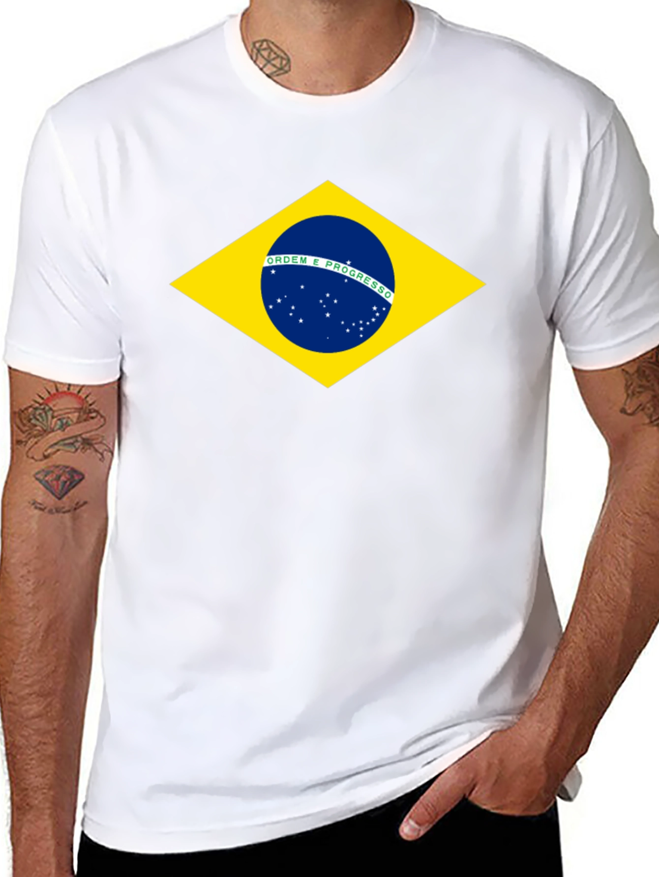 Brazil Flag Graphic T-Shirt - Black