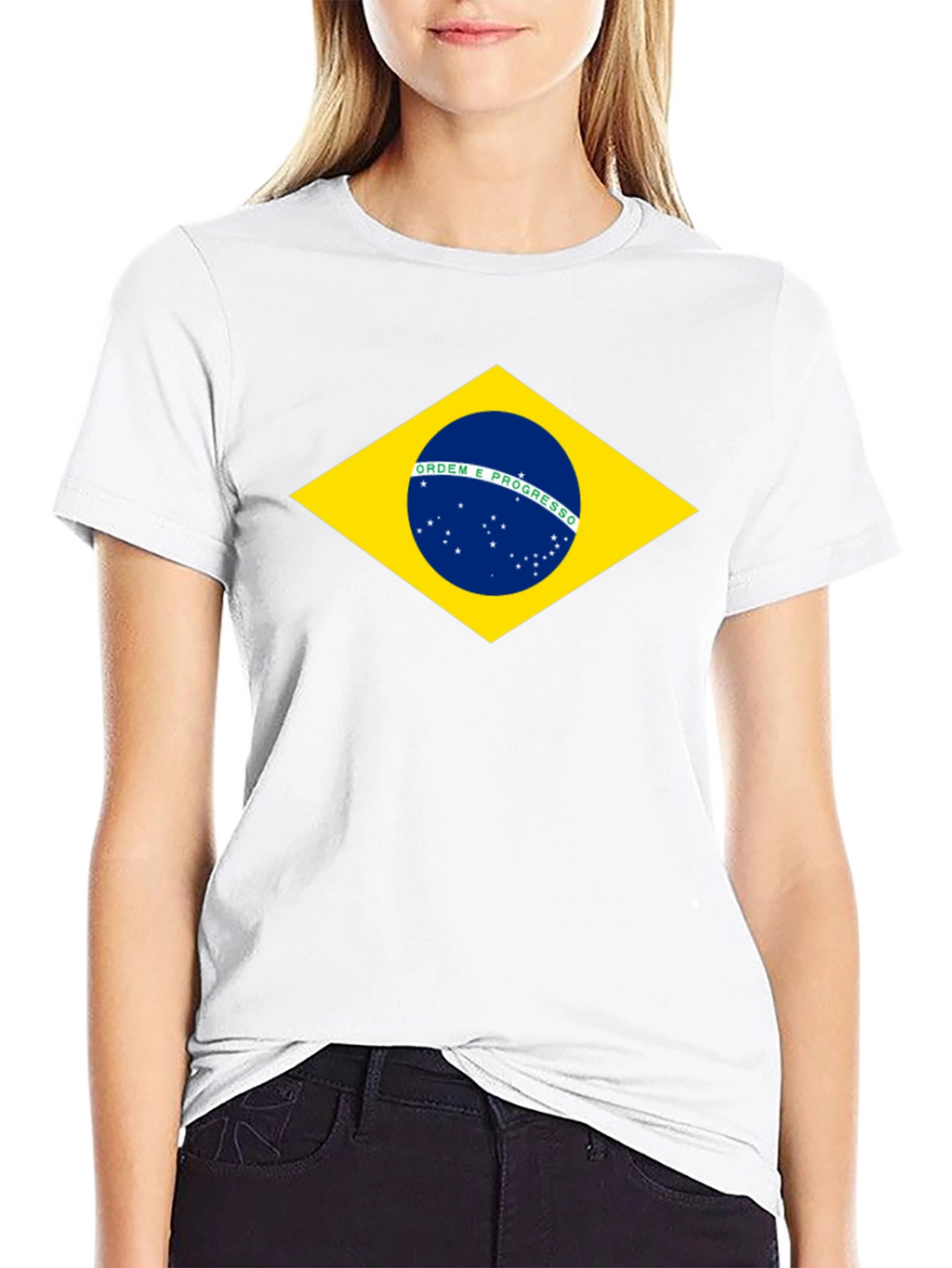 Brazil Flag Graphic T-Shirt - Black