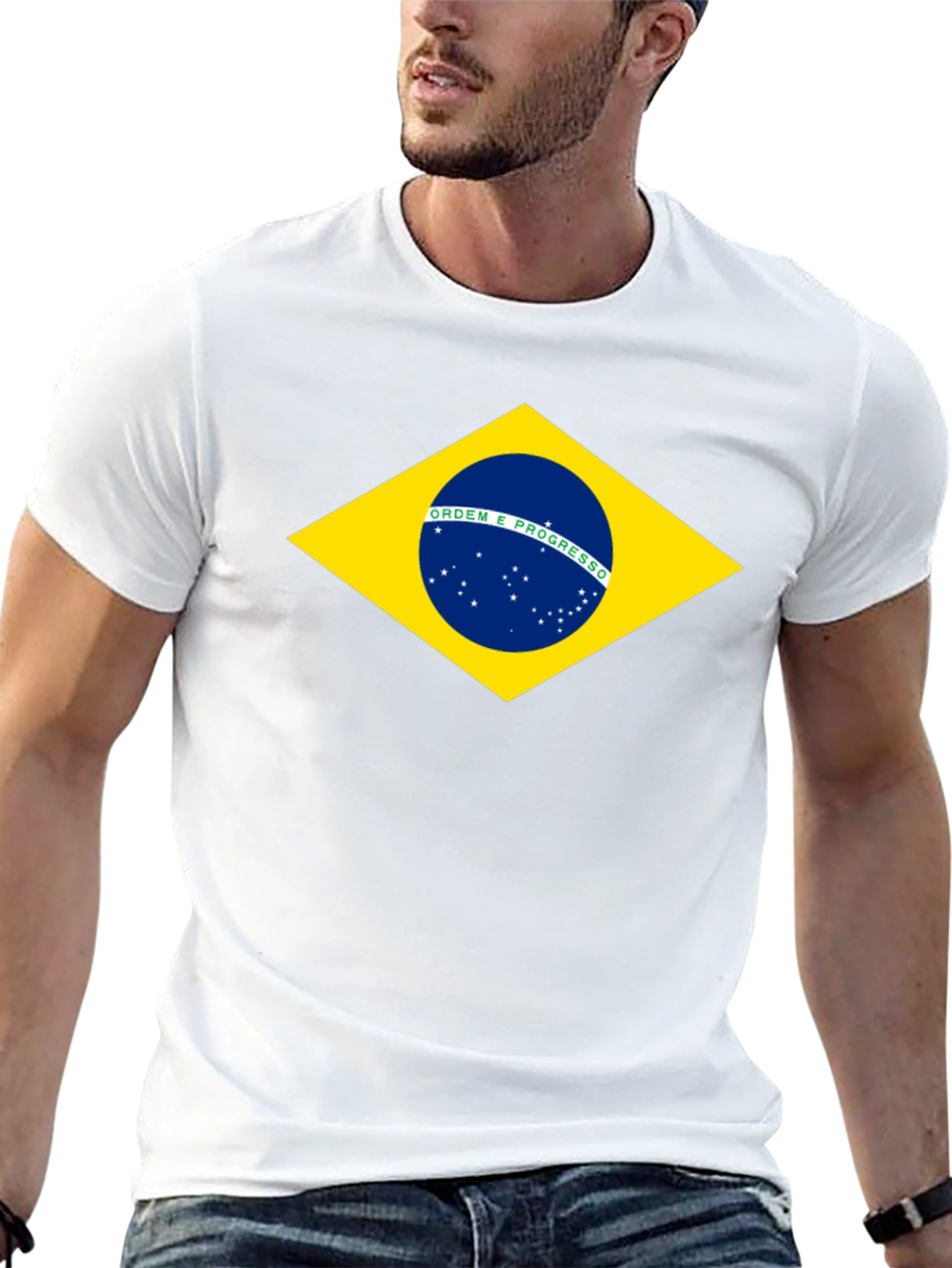 Brazil Flag Graphic T-Shirt - Black