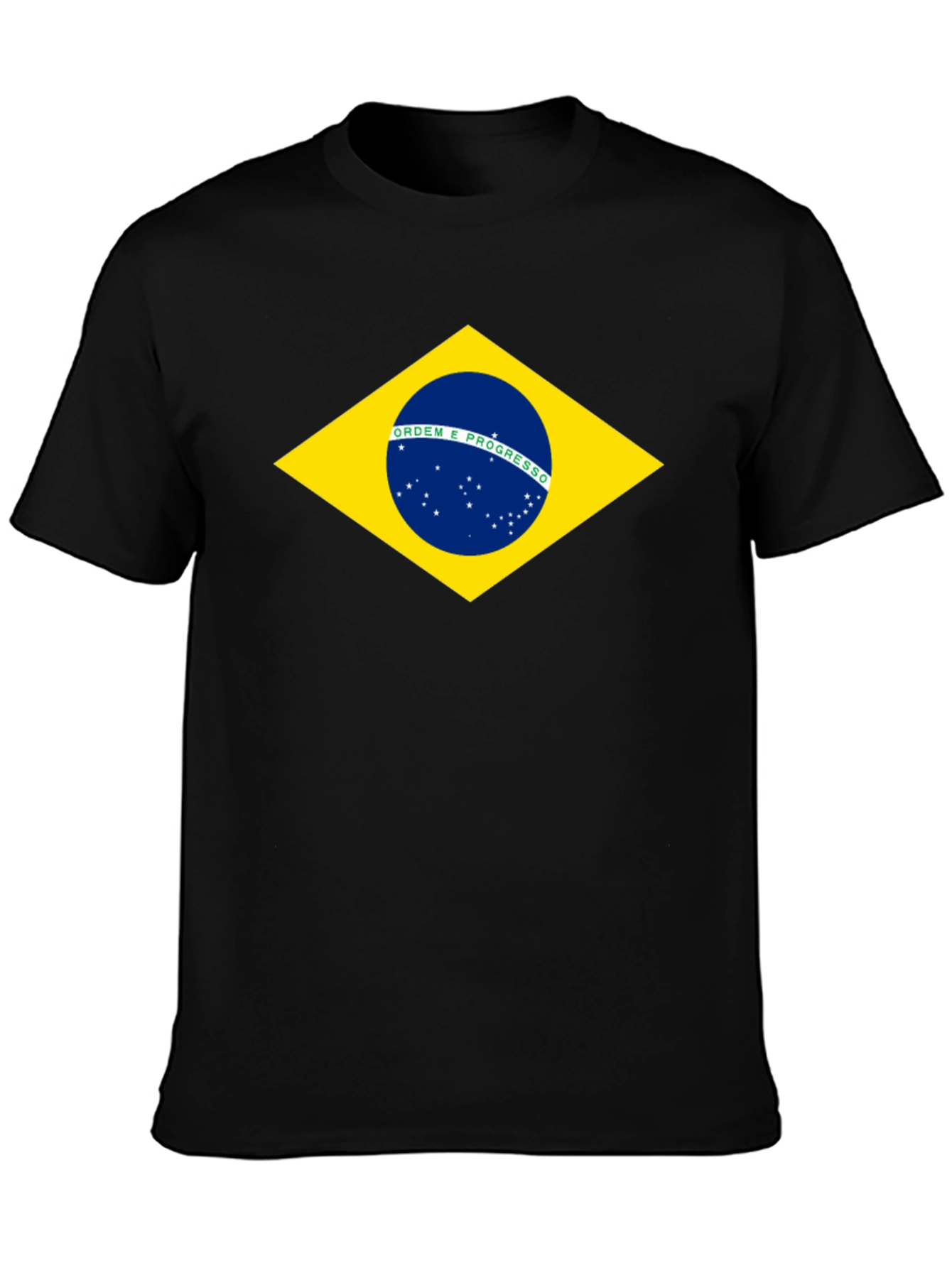 Brazil Flag Graphic T-Shirt - Black