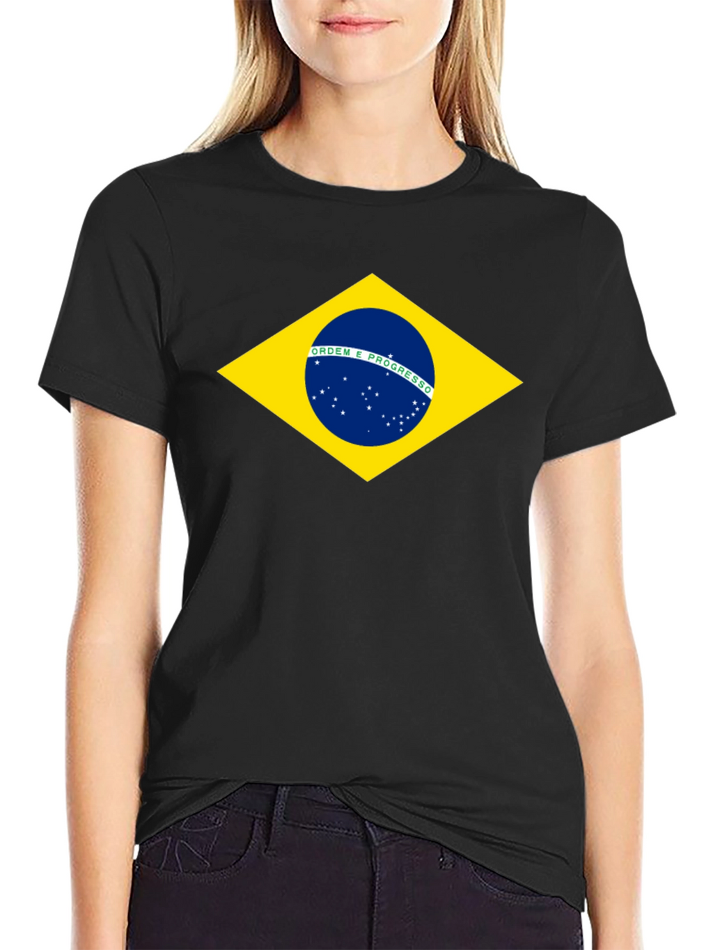 Brazil Flag Graphic T-Shirt - Black