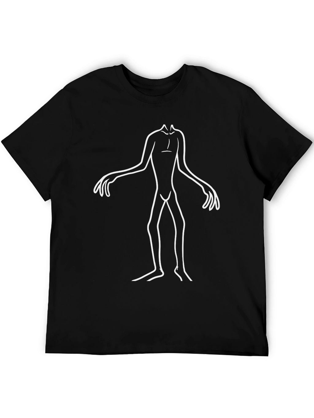 Abstract Figure Graphic Tee - Black Cotton