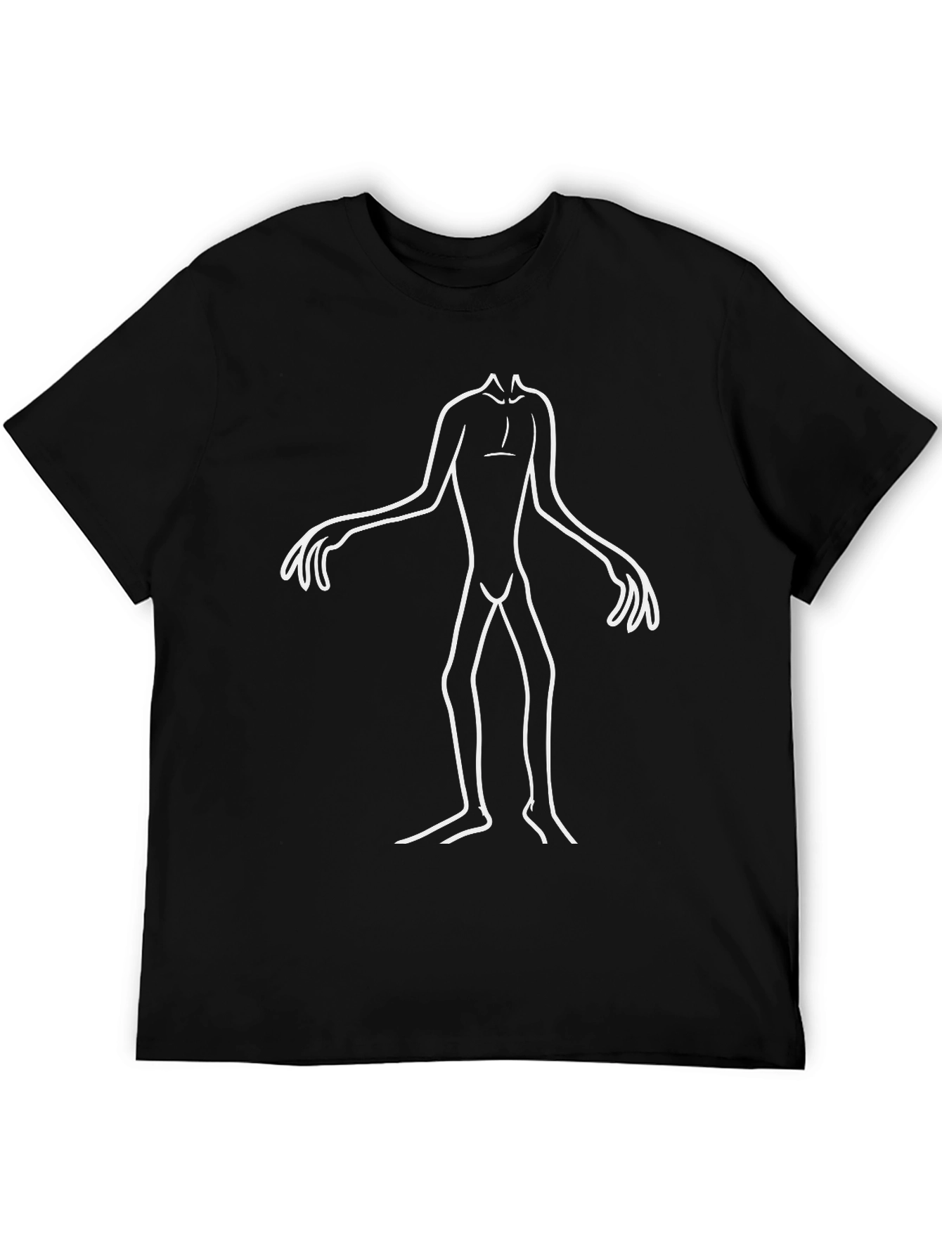 Abstract Figure Graphic Tee - Black Cotton