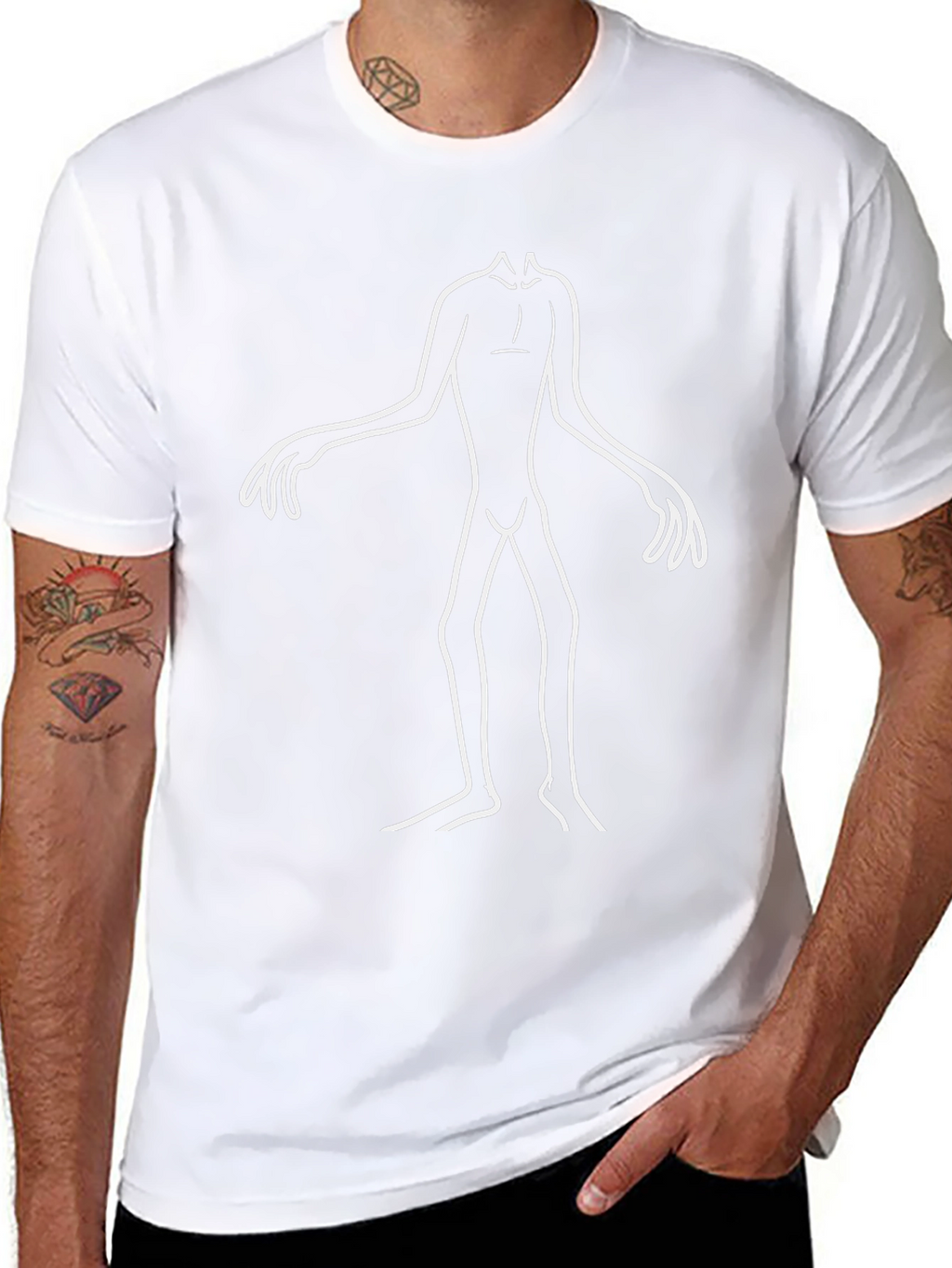 Abstract Figure Graphic Tee - Black Cotton