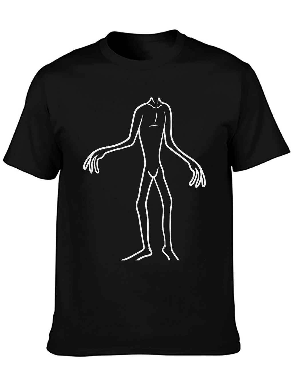 Abstract Figure Graphic Tee - Black Cotton