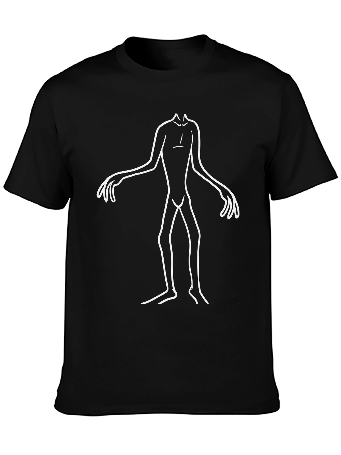 Abstract Figure Graphic Tee - Black Cotton