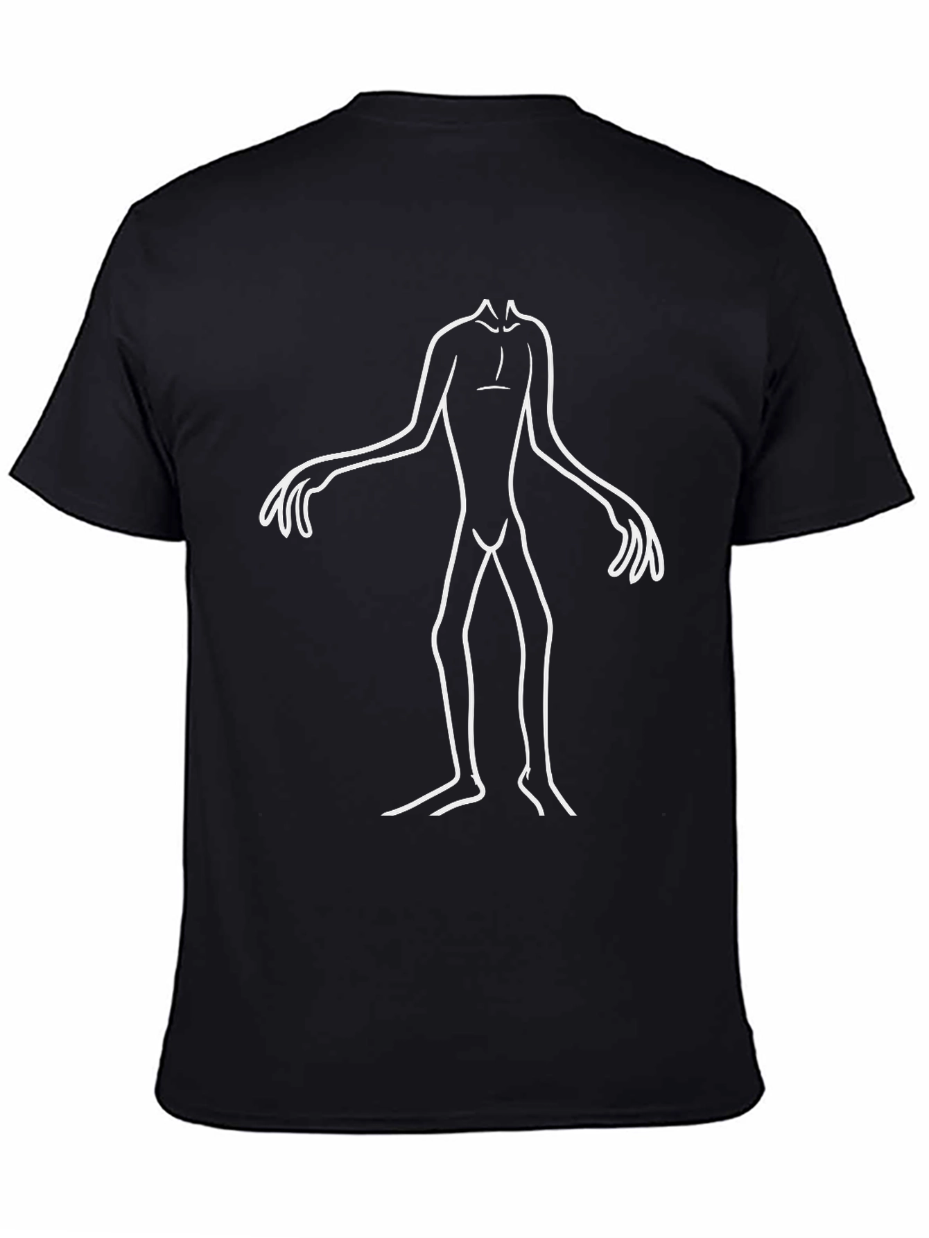Abstract Figure Graphic Tee - Black Cotton