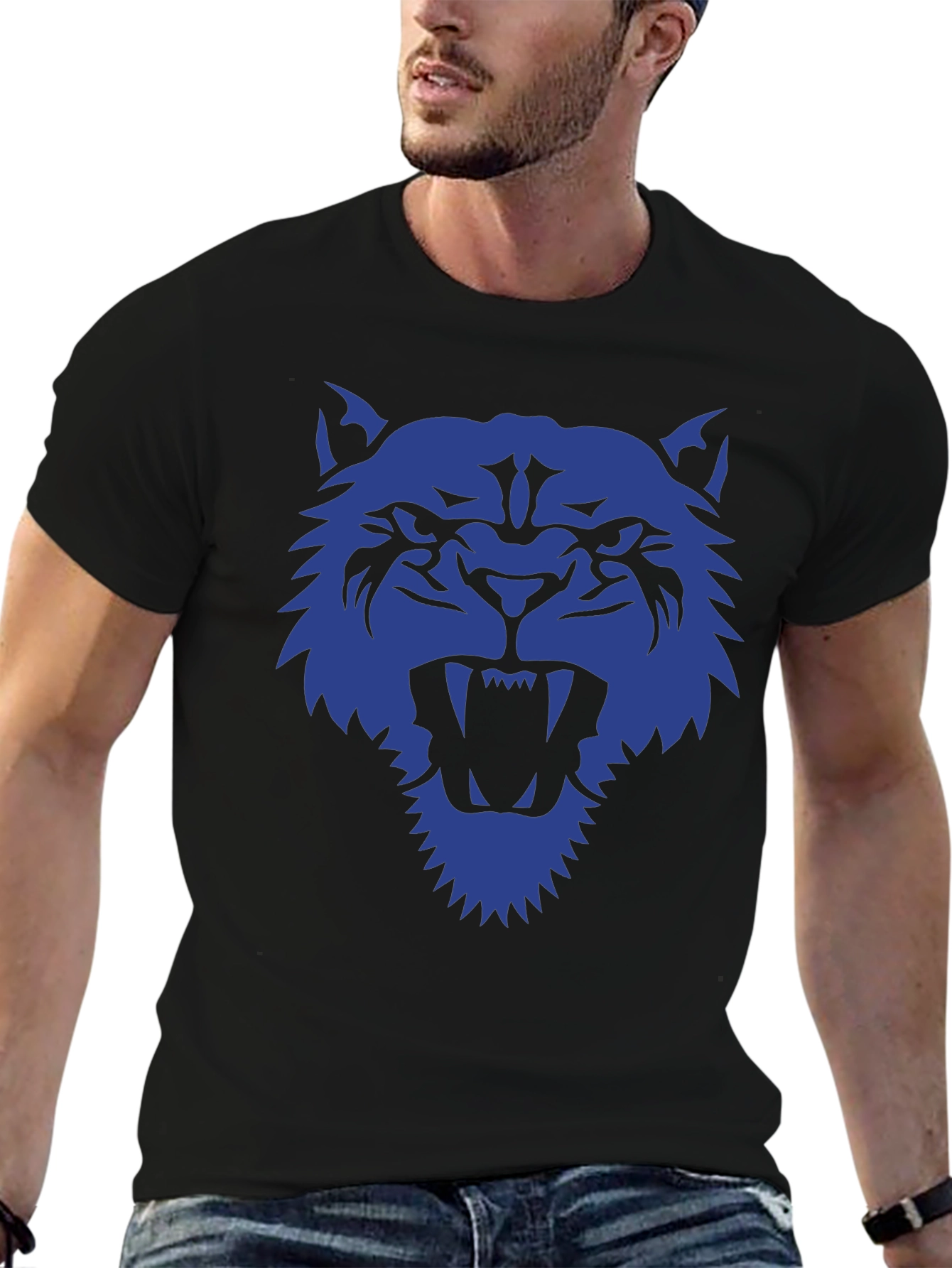 Cool Cat Graphic Tee - Black Cotton Shirt