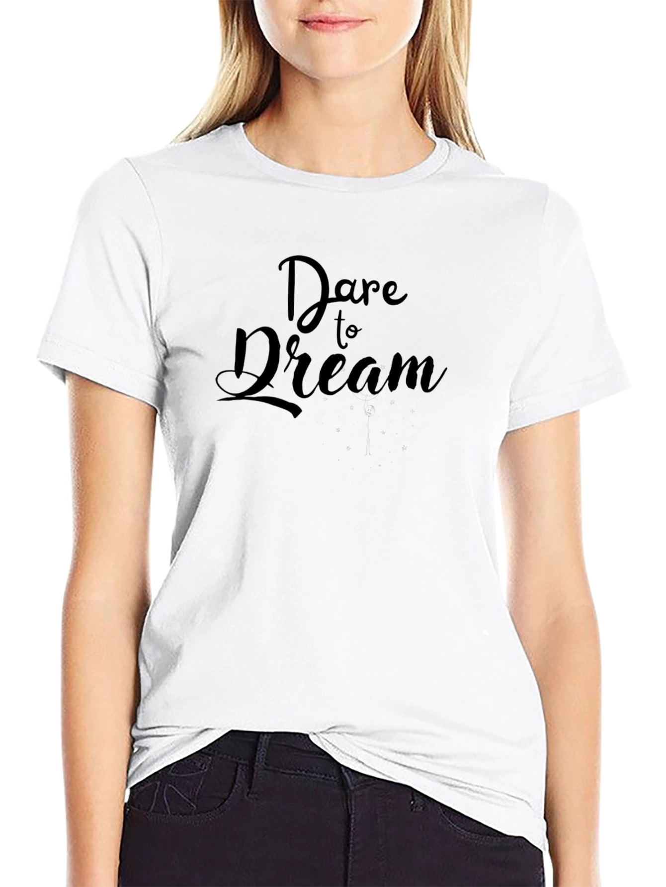 Dare to Dream Black Cotton T-Shirt