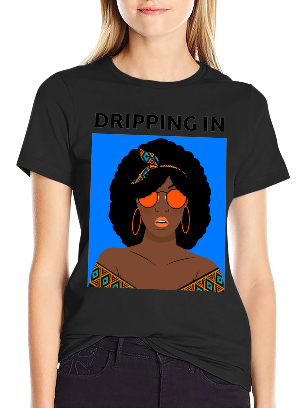 Dripping In Style Black Graphic Tee