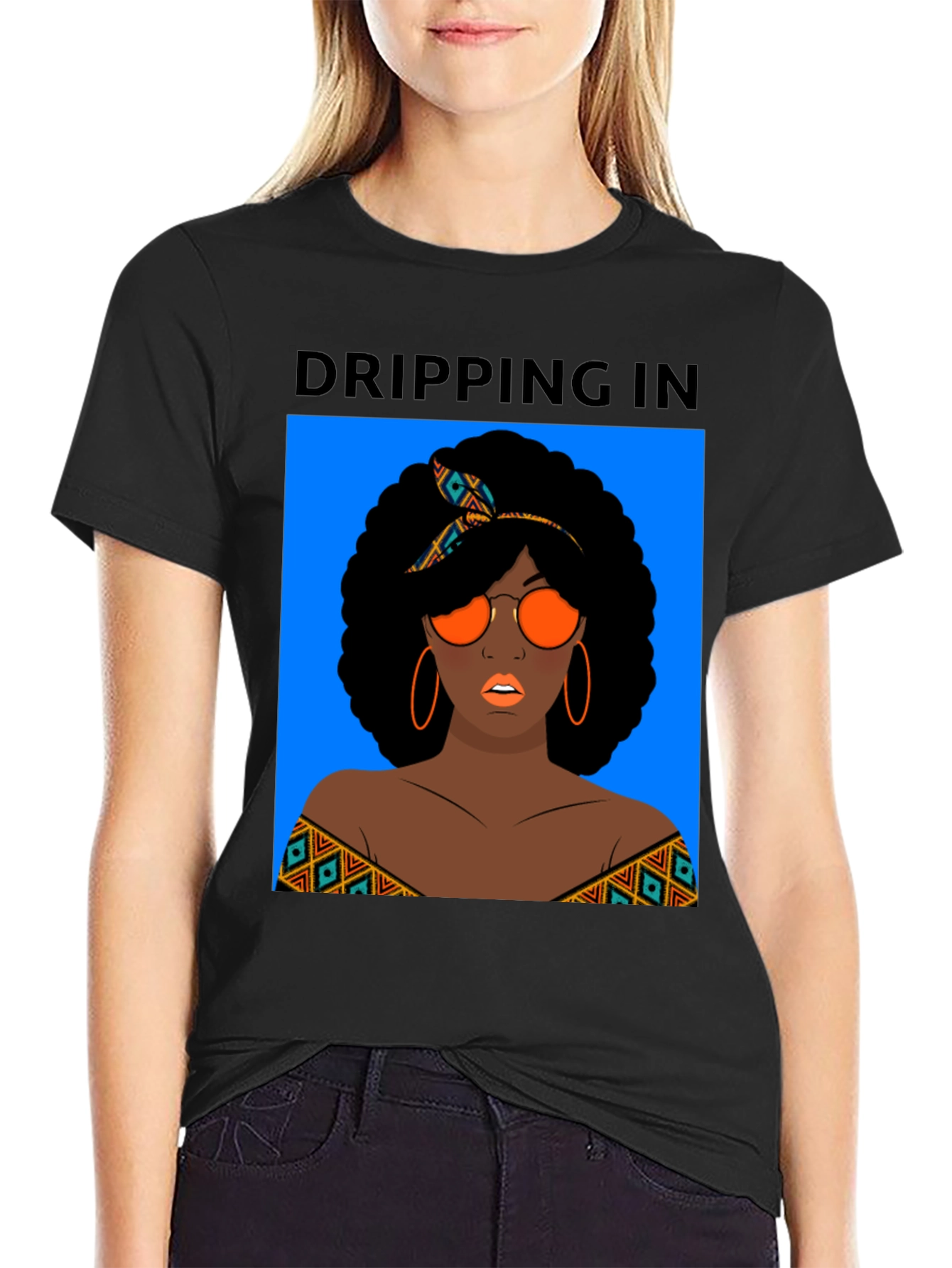 Dripping In Style Black Graphic Tee