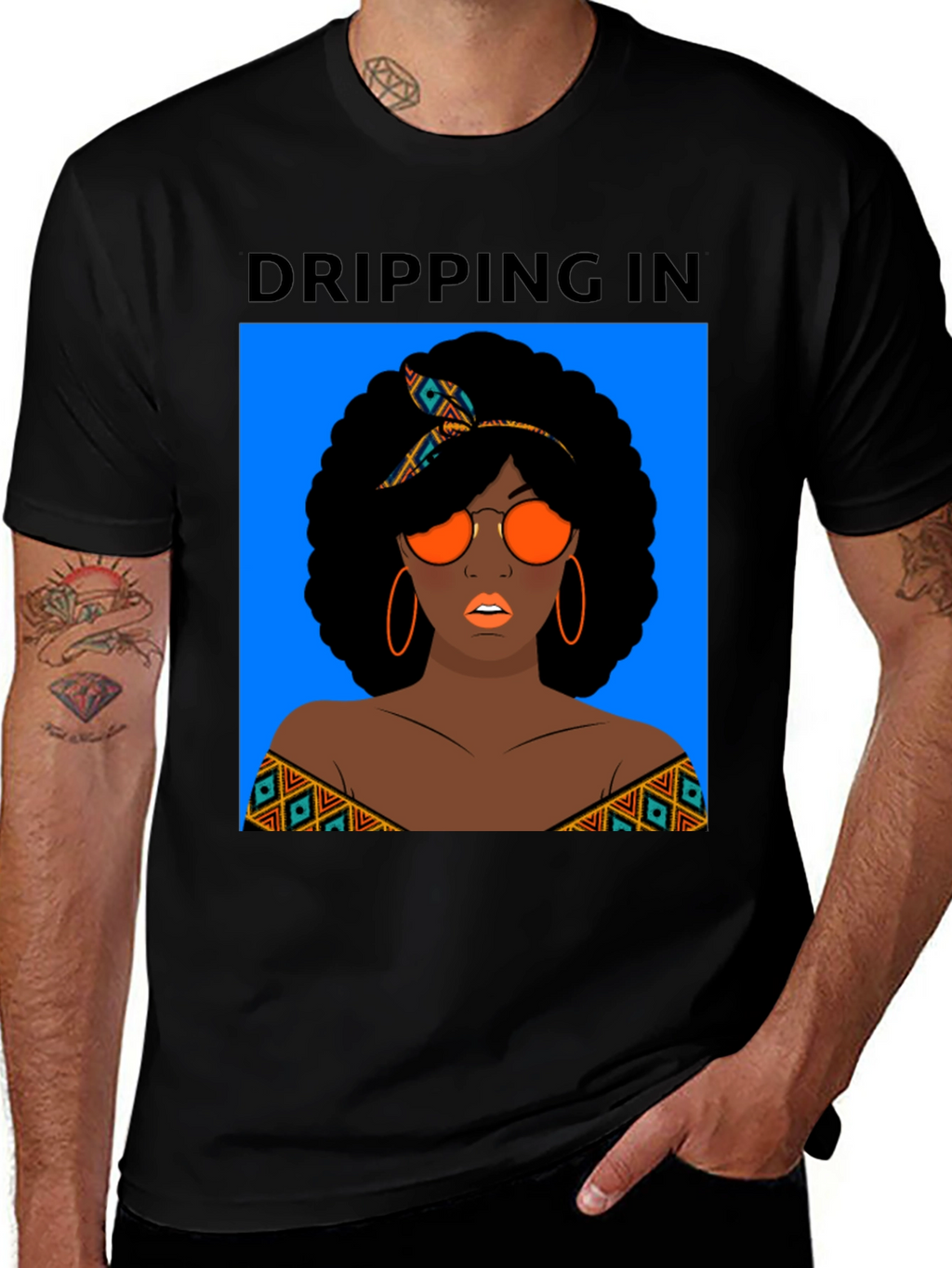 Dripping In Style Black Graphic Tee