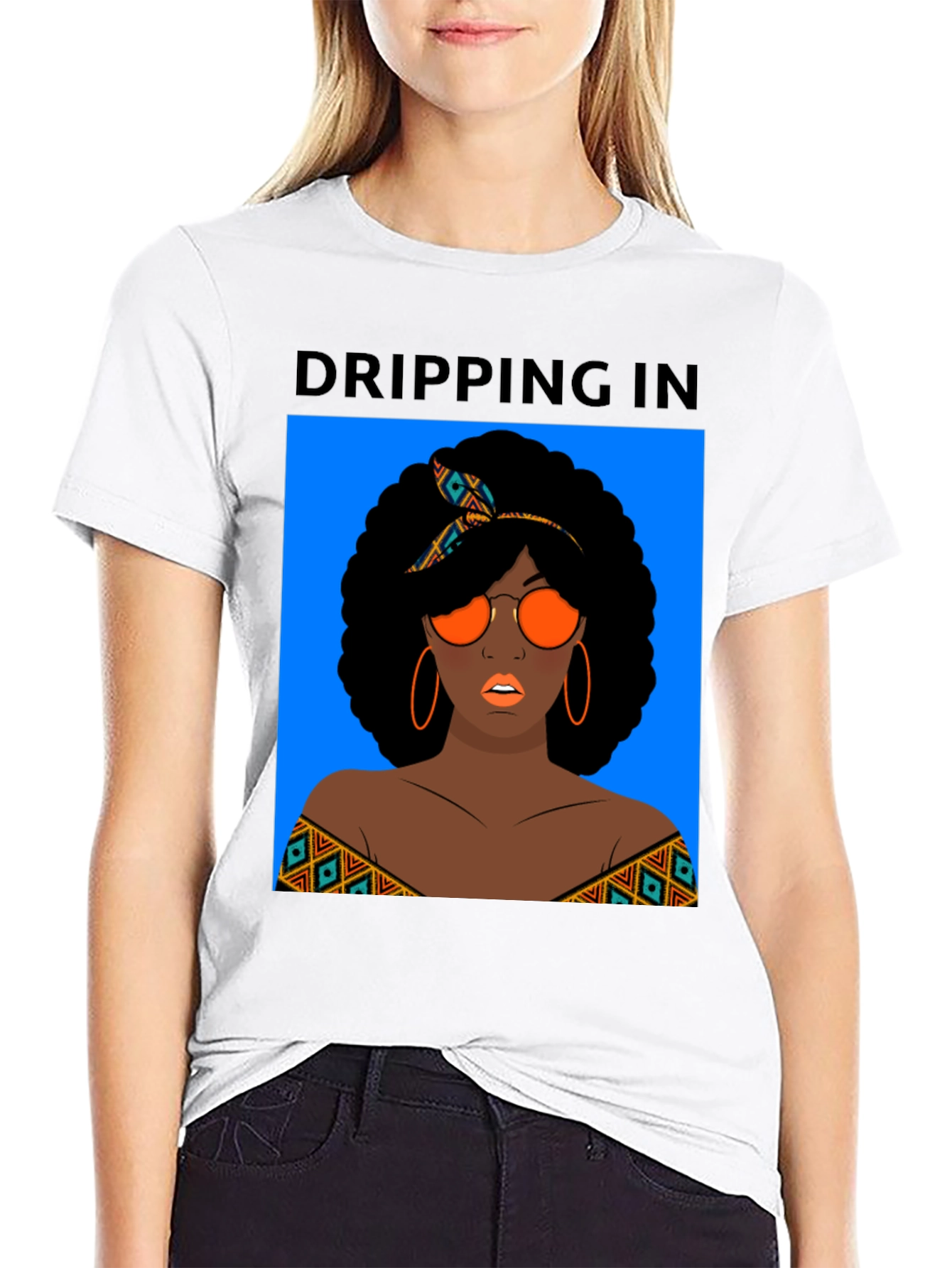 Dripping In Style Black Graphic Tee