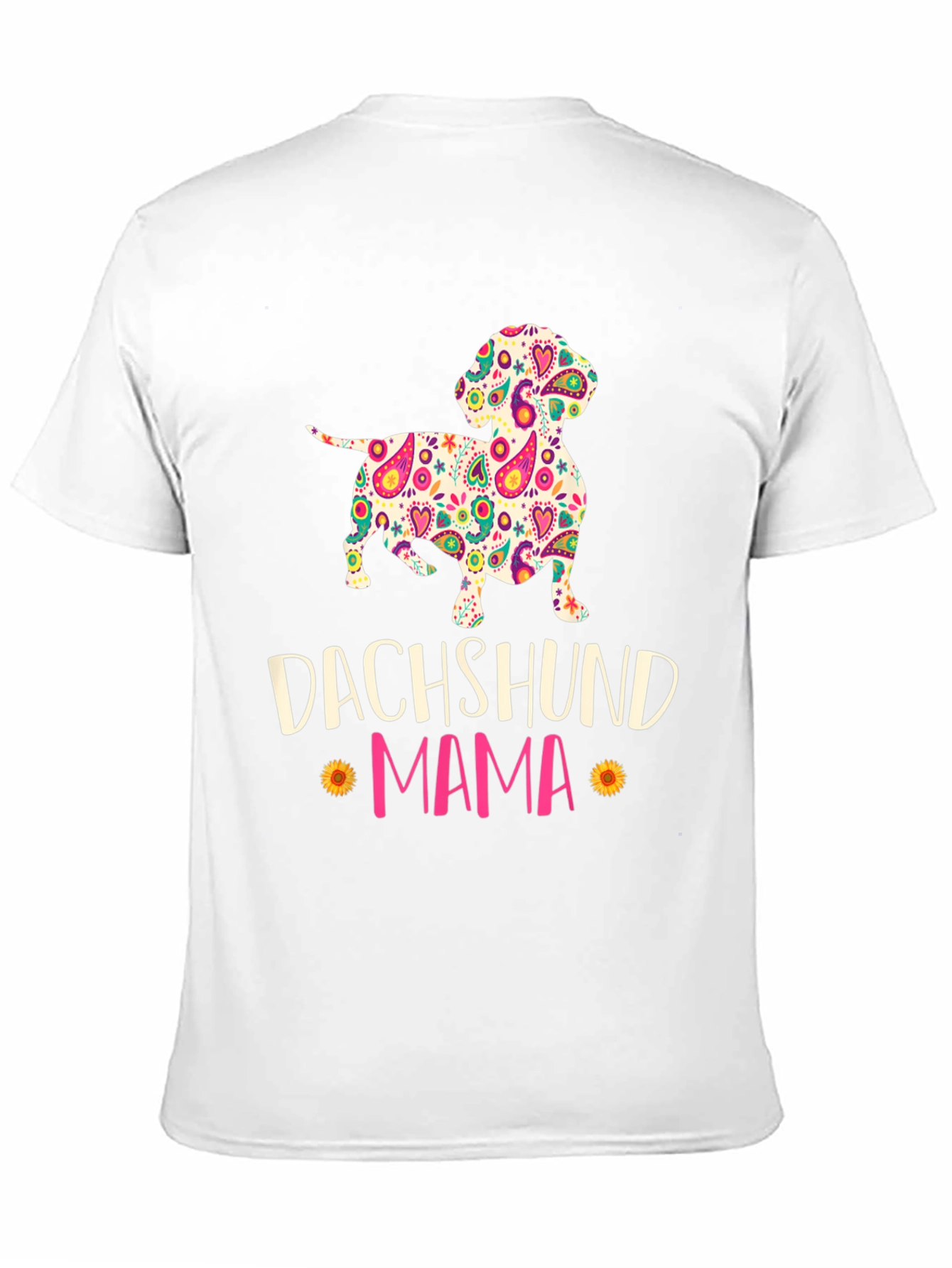 Dachshund Mama Floral Graphic T-Shirt