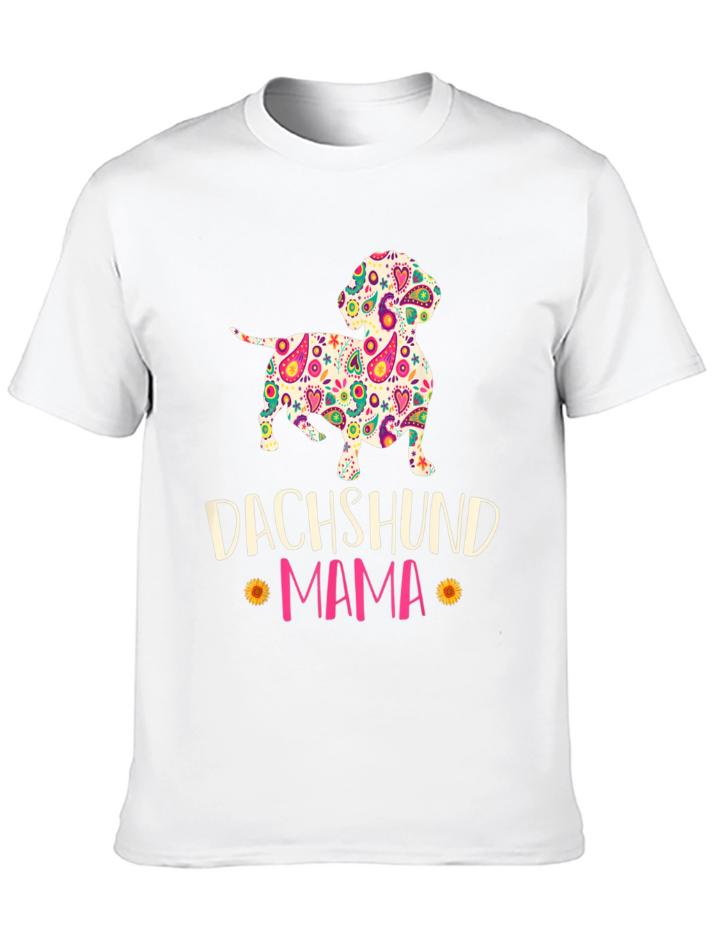 Dachshund Mama Floral Graphic T-Shirt
