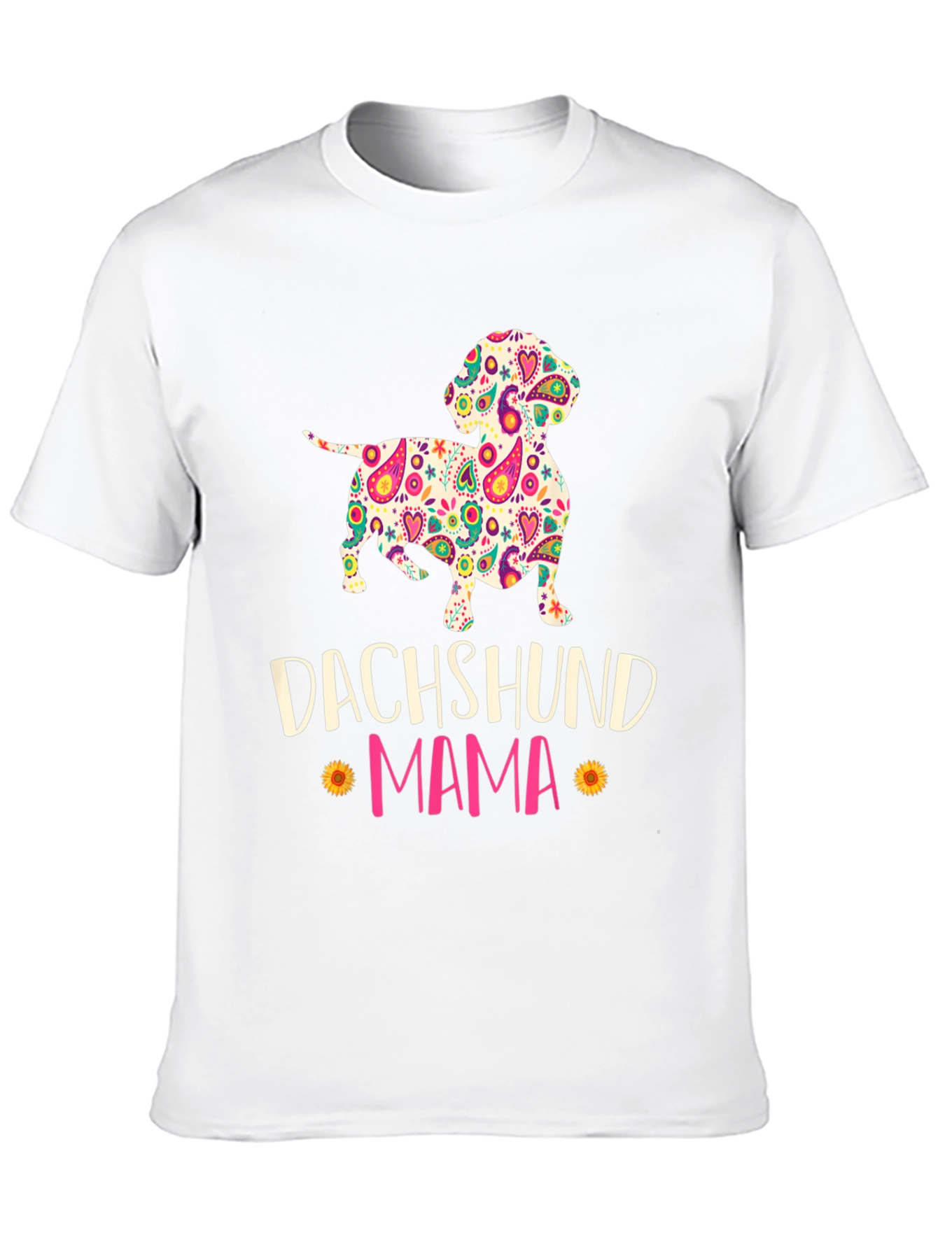 Dachshund Mama Floral Graphic T-Shirt