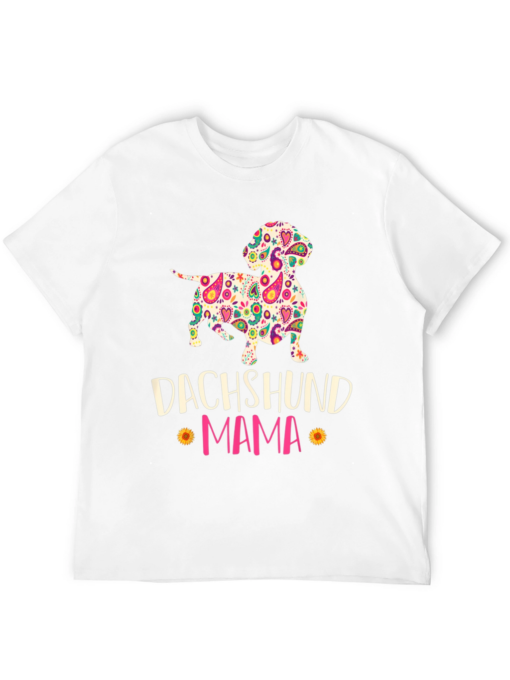 Dachshund Mama Floral Graphic T-Shirt