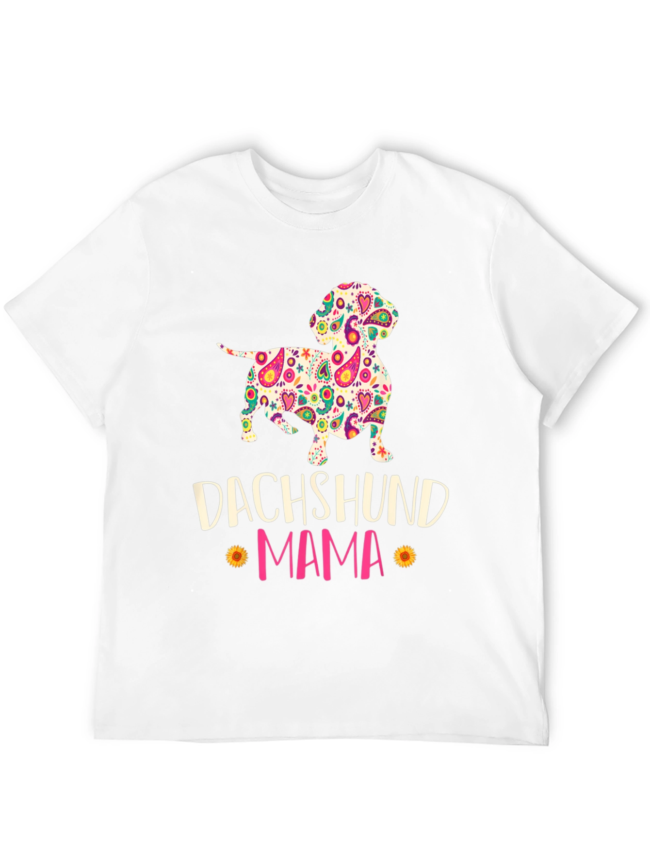 Dachshund Mama Floral Graphic T-Shirt