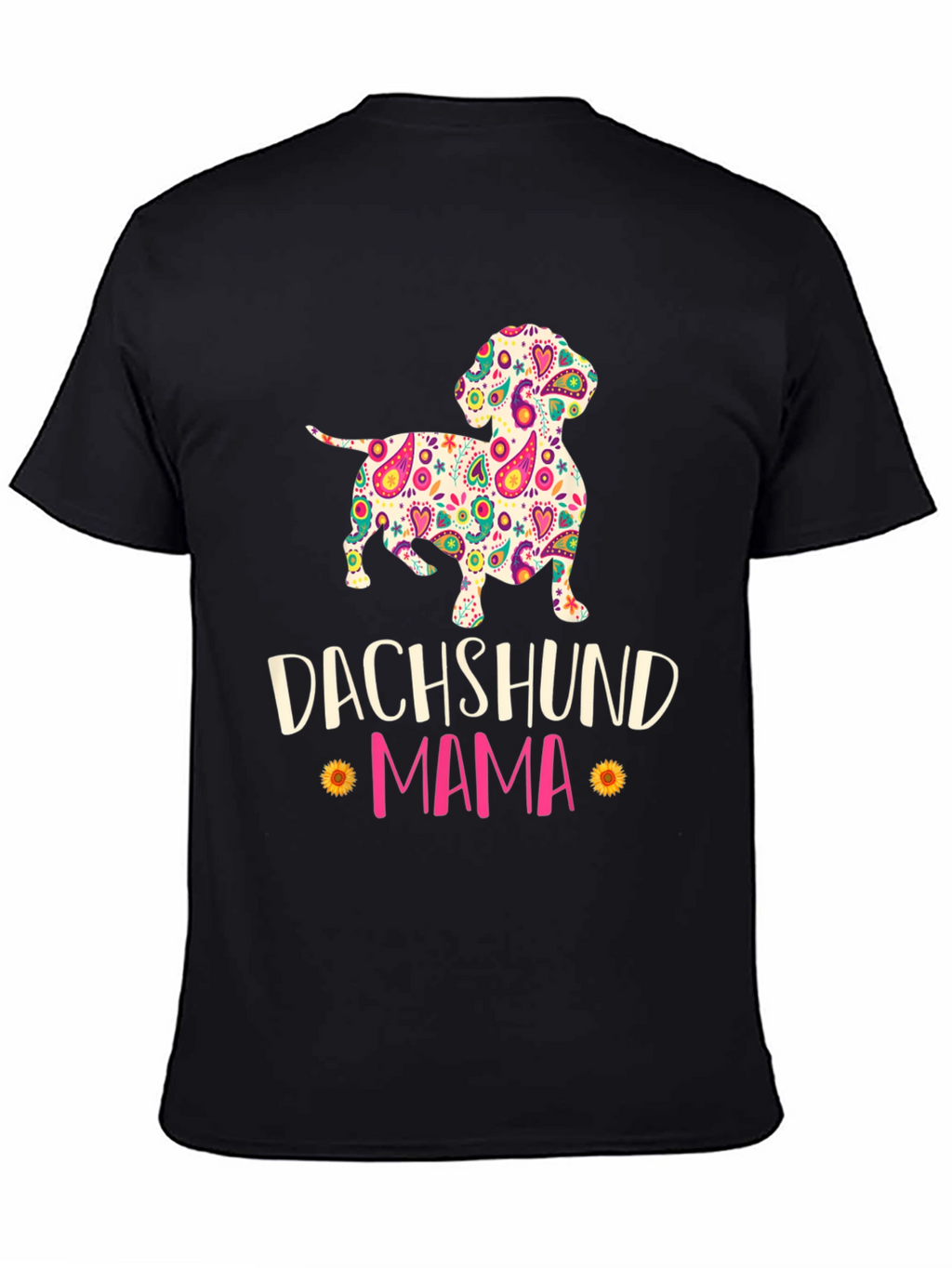 Dachshund Mama Floral Graphic T-Shirt