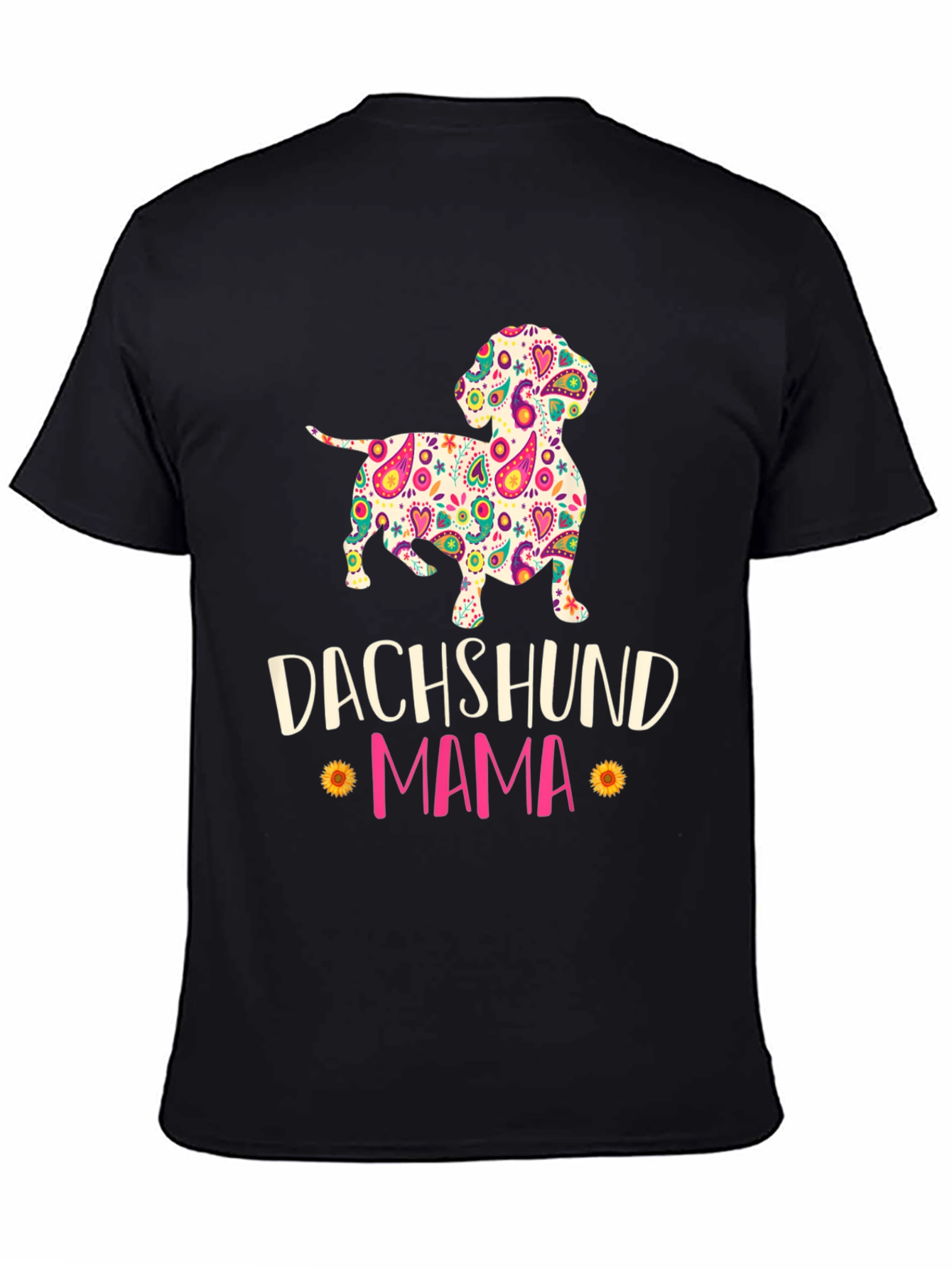 Dachshund Mama Floral Graphic T-Shirt
