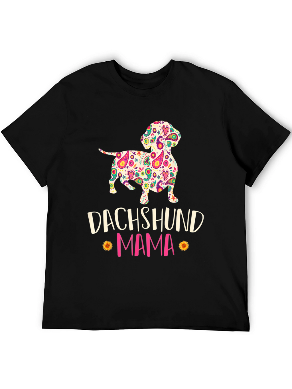 Dachshund Mama Floral Graphic T-Shirt