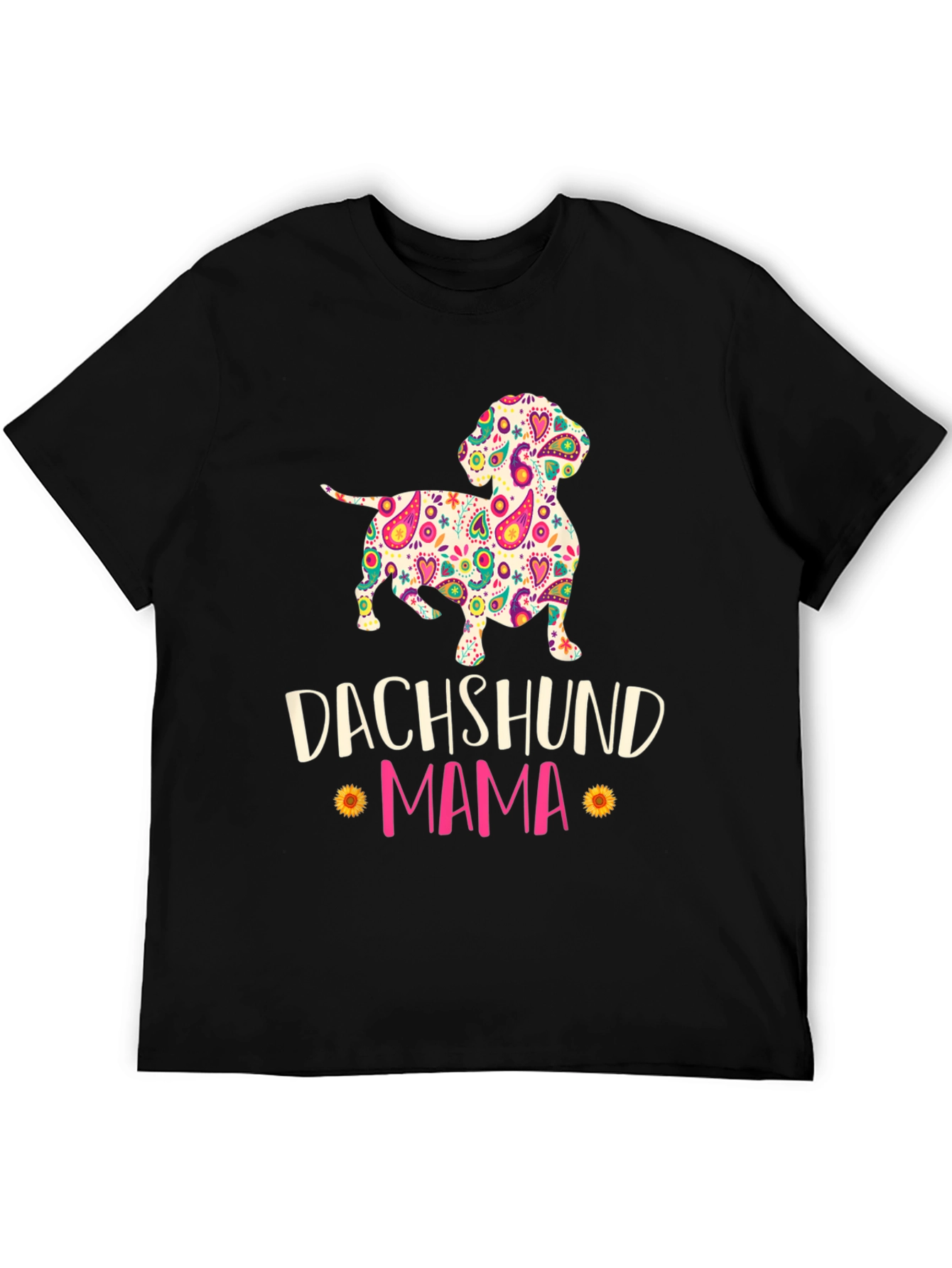 Dachshund Mama Floral Graphic T-Shirt
