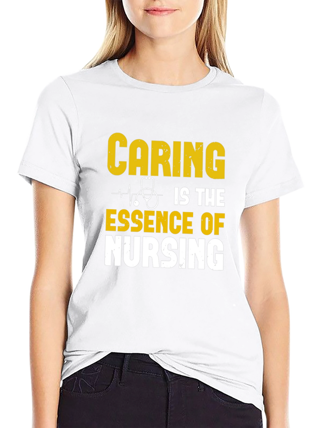 Caring is Essence of Nursing Black T-Shirt
